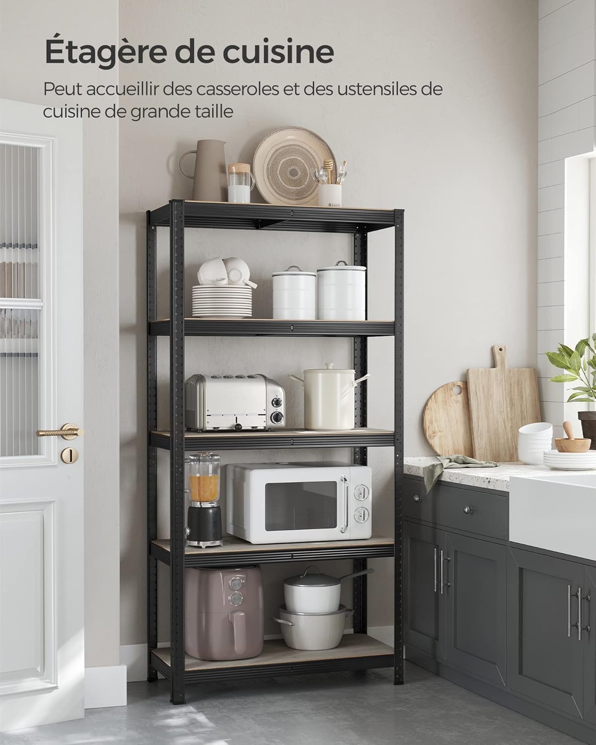 SONGMICS - étagère 5 niveaux 40x90x180 cm, 875kg, planches réglables, GLR040B22