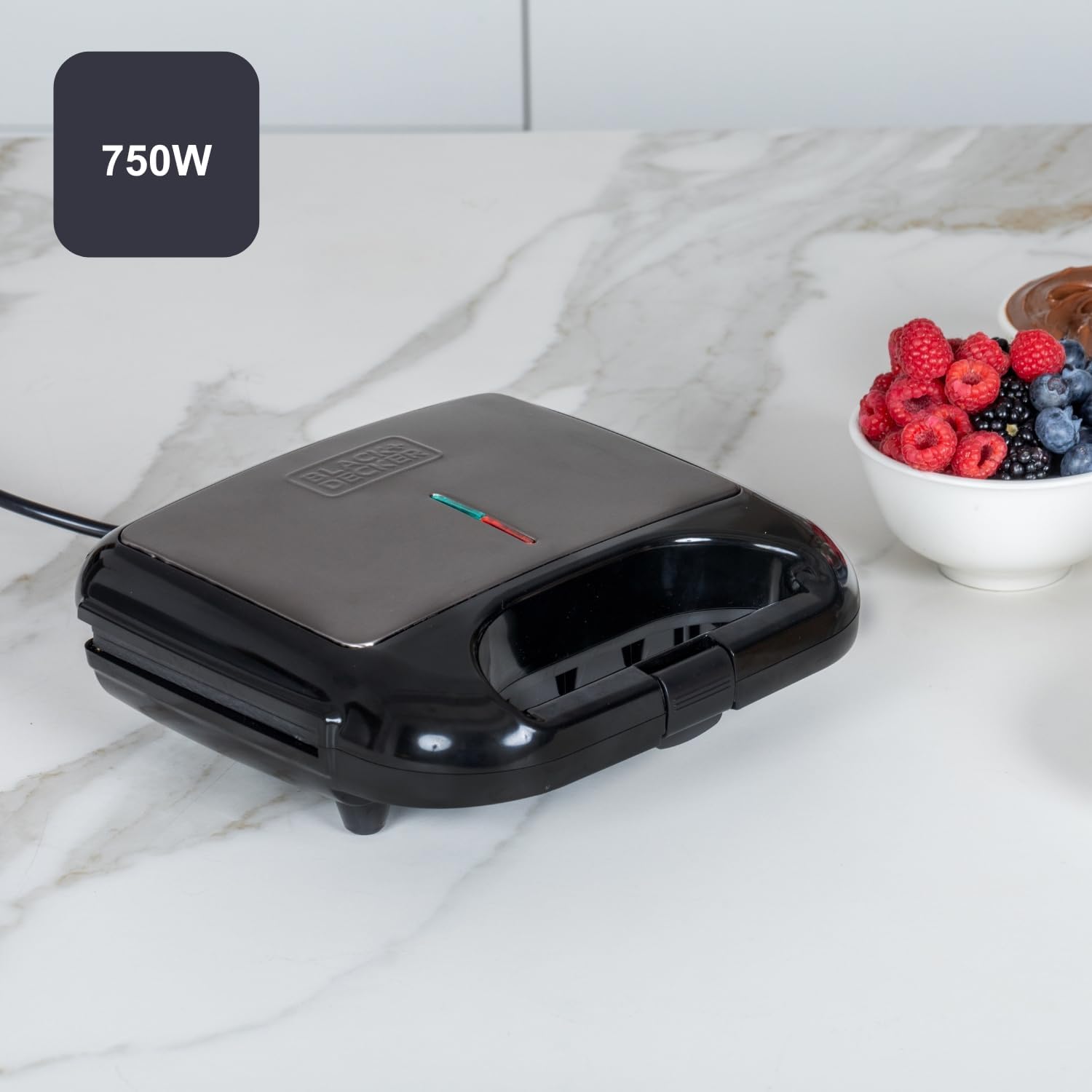 BLACK+DECKER - machine à sandwich 750W - 2 sandwiches - plaques antiadhésives