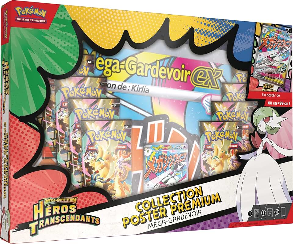 Pokémon - Collection Premium Méga-Évolution - poster + 10 boosters - carte brillante exclusive
