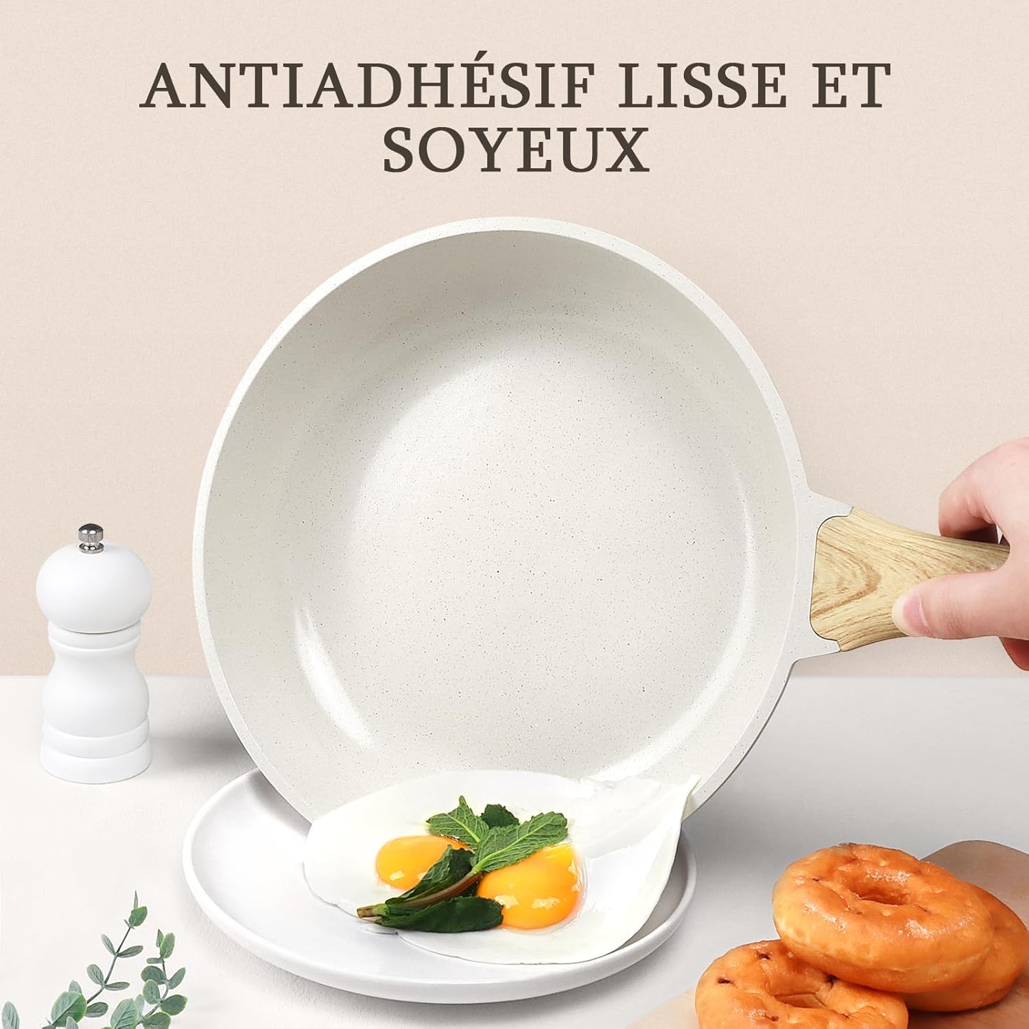 GiPP - Poêle à frire granit 30cm - antiadhésive, induction, sans PFAS