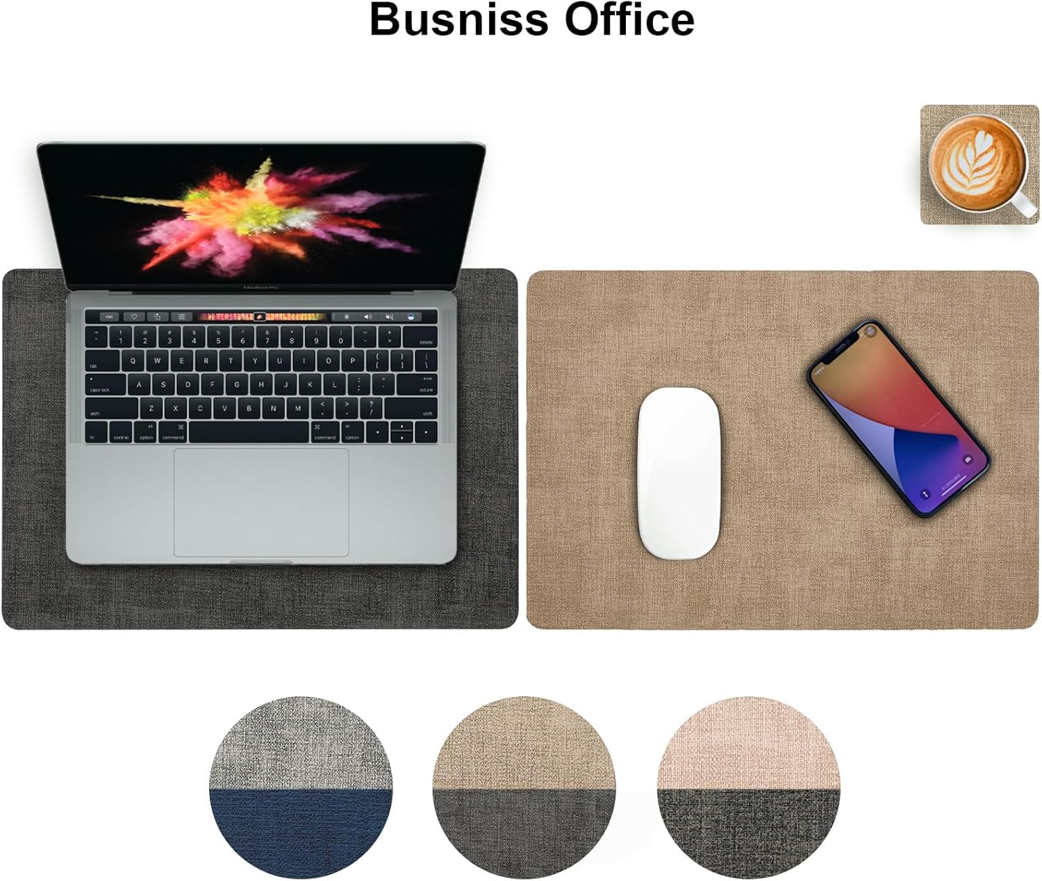 Myir - set de table bicolore, lot de 6, cuir, antidérapant, lavable - JUN