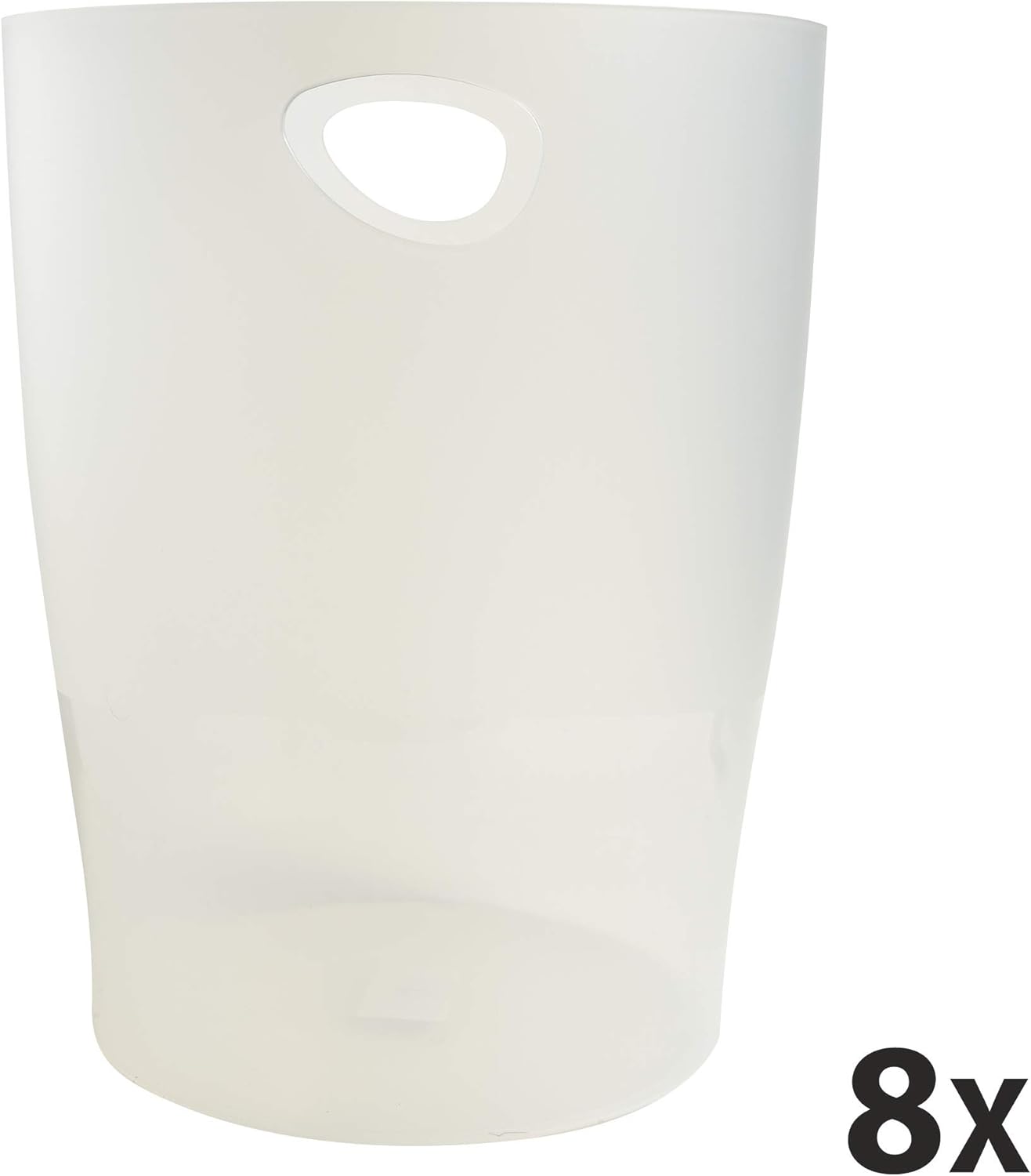 Exacompta - corbeilles à papier Ecobin 15L - 26,3x26,3x33,5 cm - poignées, opaque givré - 45357D