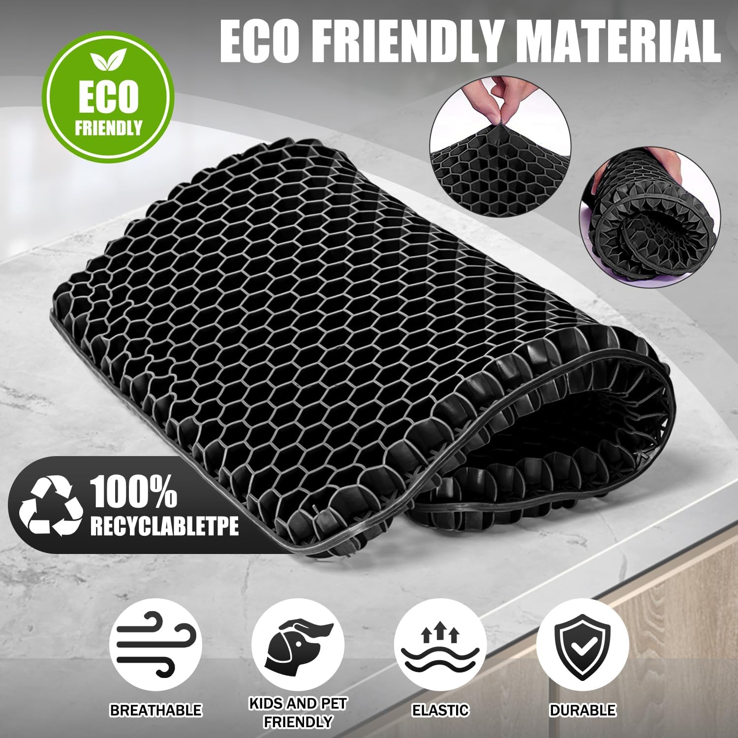 Vmingo - coussin de chaise gel respirant - housse antidérapante, soulage pression