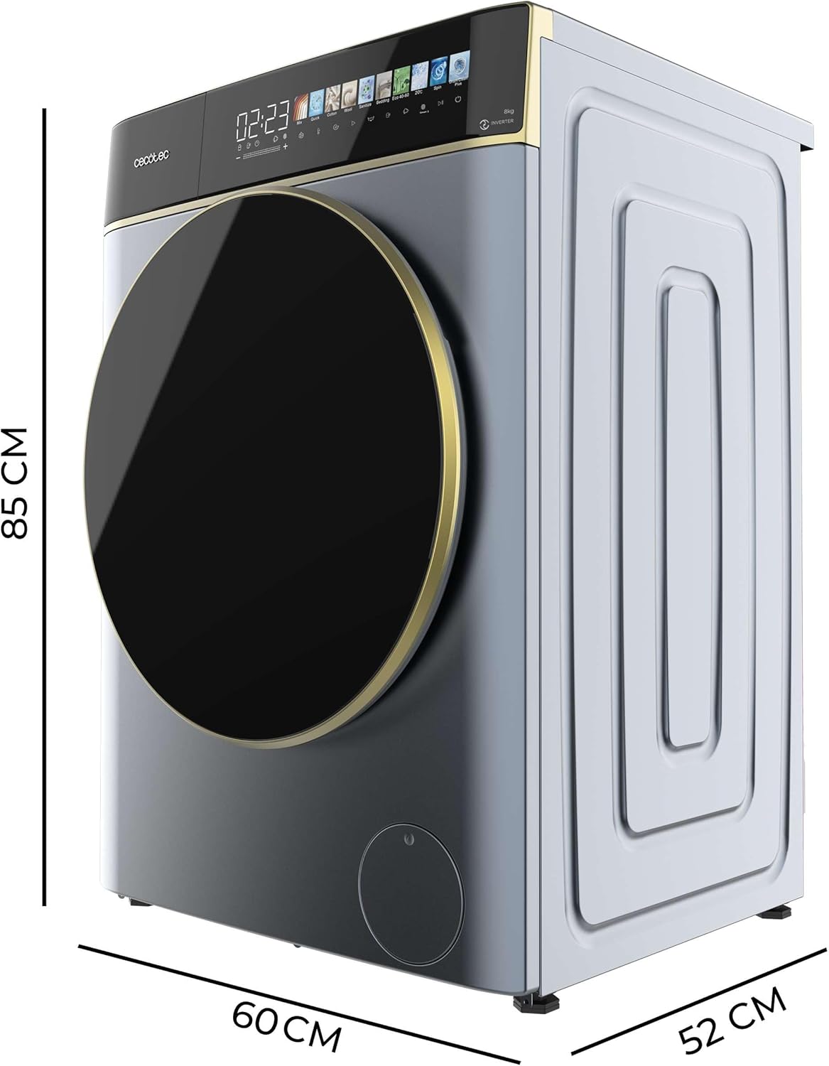 Cecotec - Bolero DressCode 8900 - lave-linge 8kg, 1400 tr/min, inverter, écran 10,3