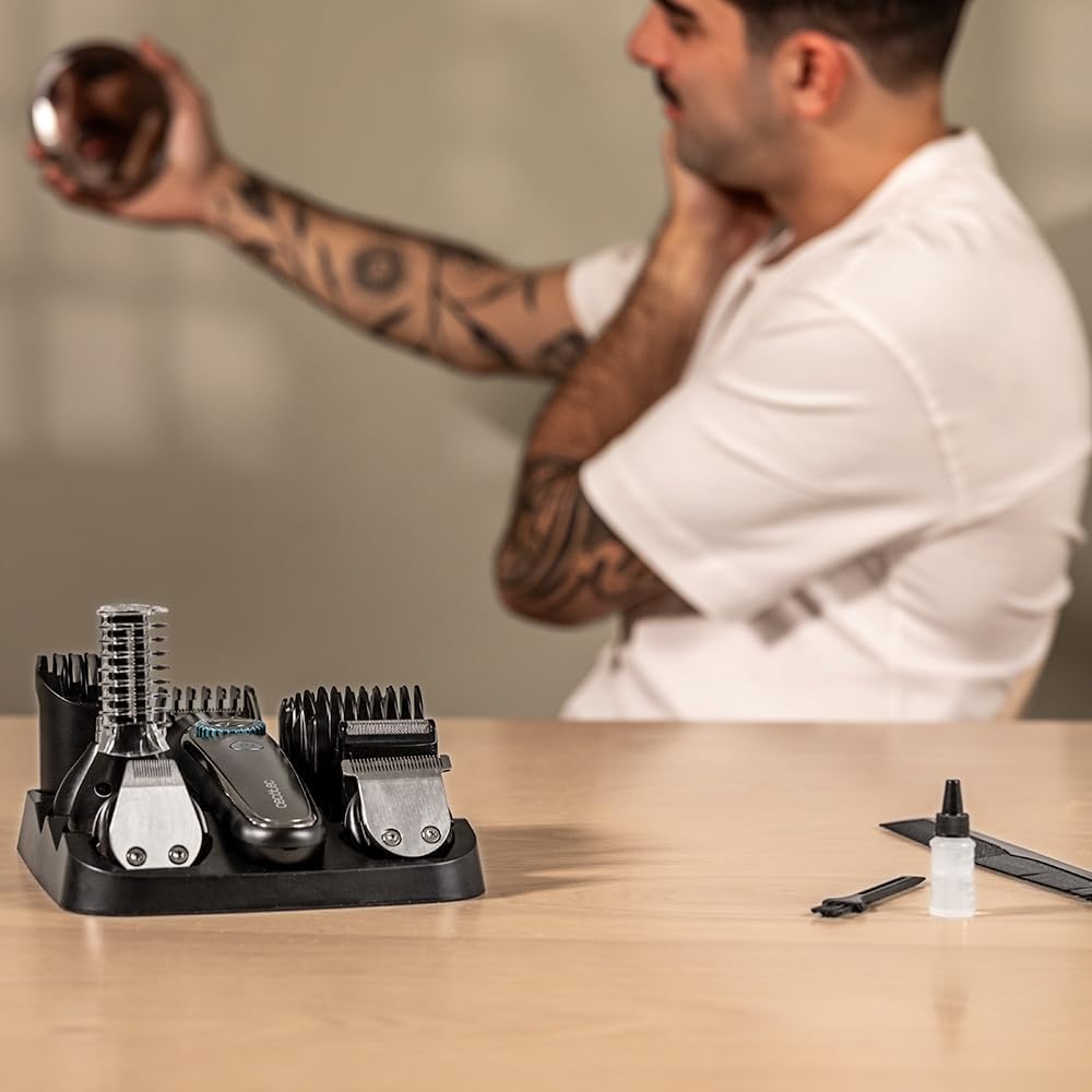 Cecotec - PrecisionCare Multigrooming - tondeuse barbe et cheveux - 6 têtes, 7 peignes, IPX7
