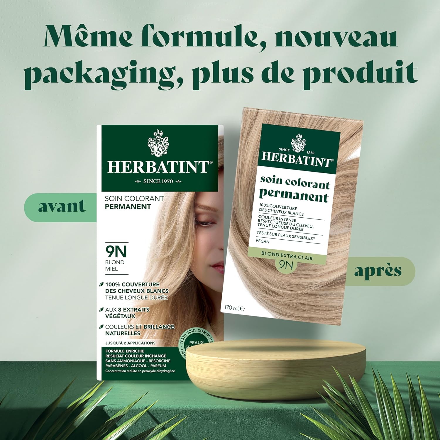 Herbatint - soin colorant permanent - 170 ml - sans ammoniaque, couvre cheveux blancs, extraits végétaux bio, testé peau