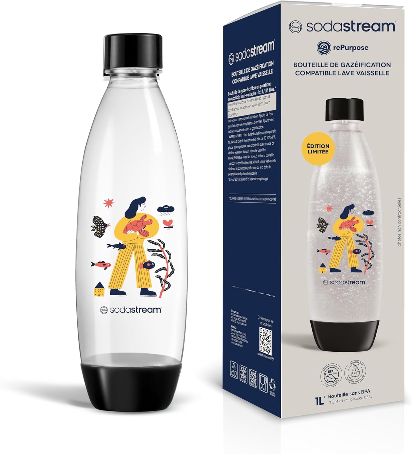 Sodastream - Bouteille édition limitée 1L, Snap & Lock, sans BPA, lave-vaisselle