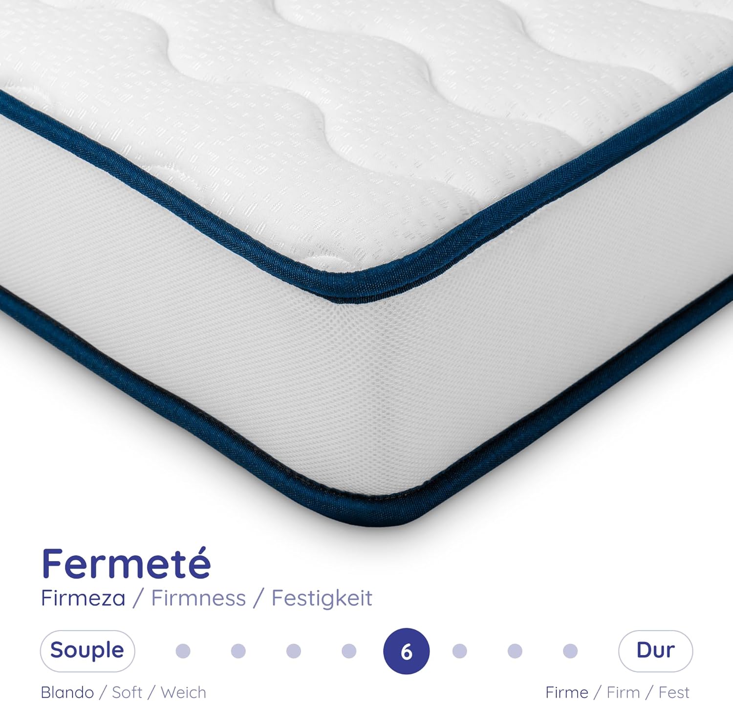 Cosmos - Upsilon - 80x200 cm - mousse mémoire, Blue Latex, 7 zones, réversible