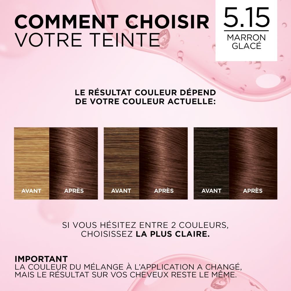 L'Oréal Paris - Excellence Crème - Coloration Marron Glacé 5,15 - Triple soin cheveux, 100% couverture blancs