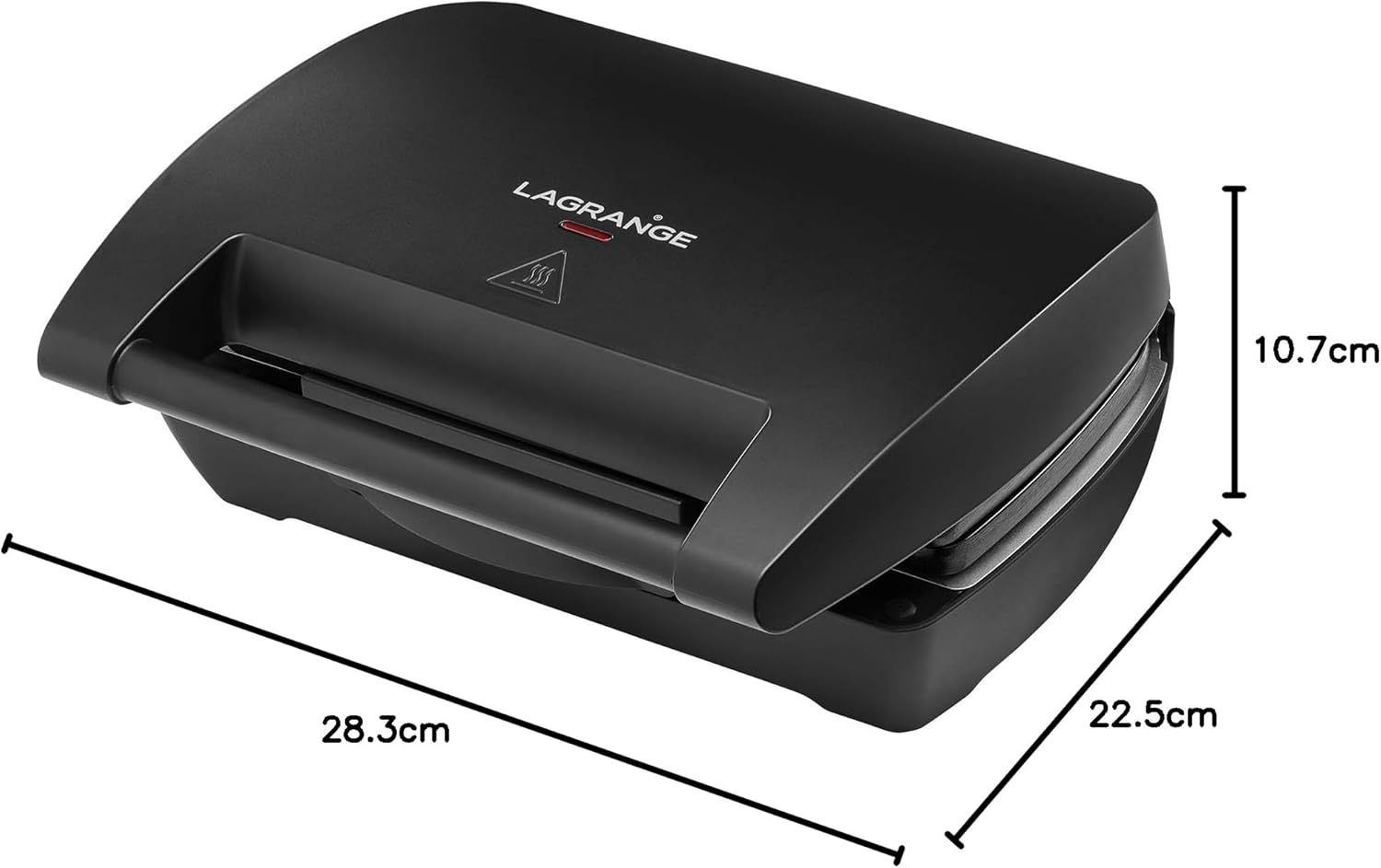 LAGRANGE - Gaufrier Mini Maxi - 120x120mm - 900W, multifonction, plaques faciles à nettoyer, 028662