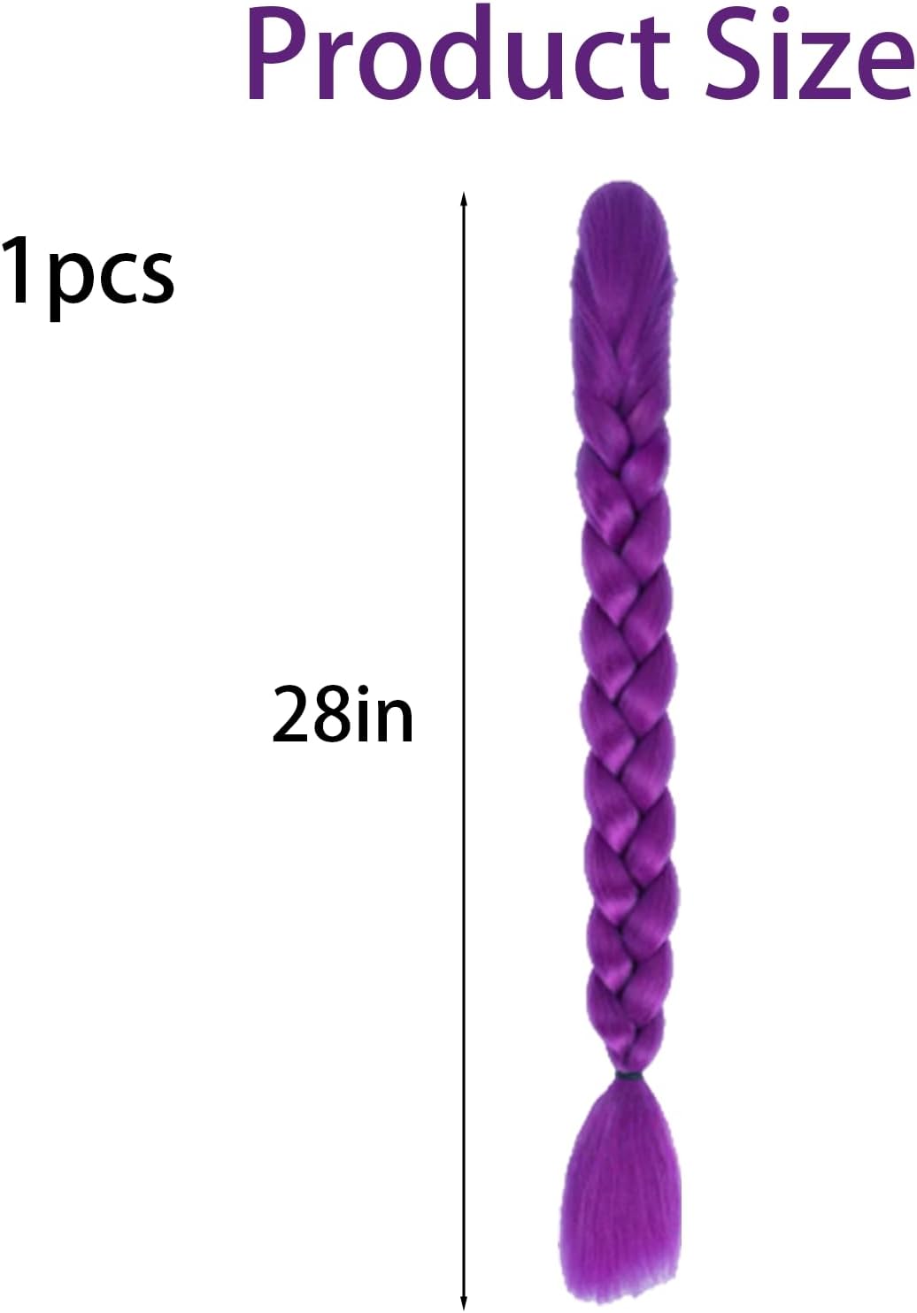 Rajout cheveux tressés - Violet Yaki - longueur variable - fibre synthétique basse température, style africain