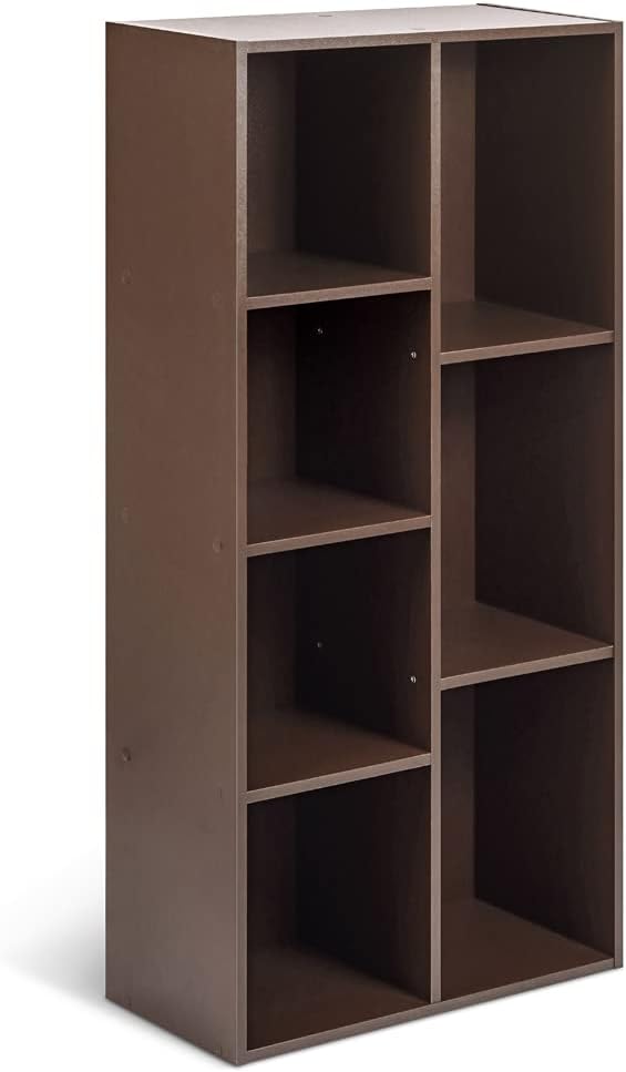 maxideelz Basics - Bibliothèque 7 compartiments - 50x24x106cm - cube, expresso