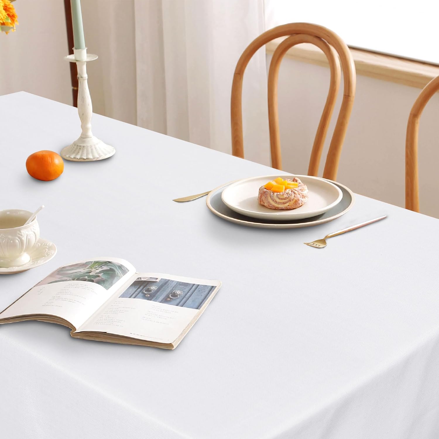 DWCN - nappe aspect lin 135x135cm, lavable, imperméable, anti-tache DWCN