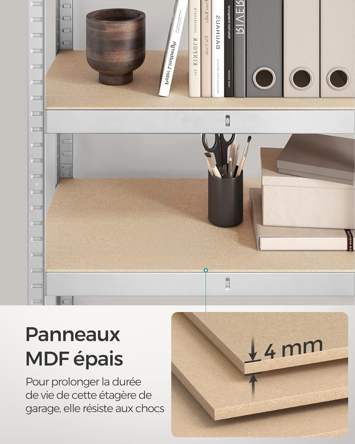 SONGMICS - étagère industrielle 5 niveaux 30x75x150cm, 650kg, réglable - GLR030E02