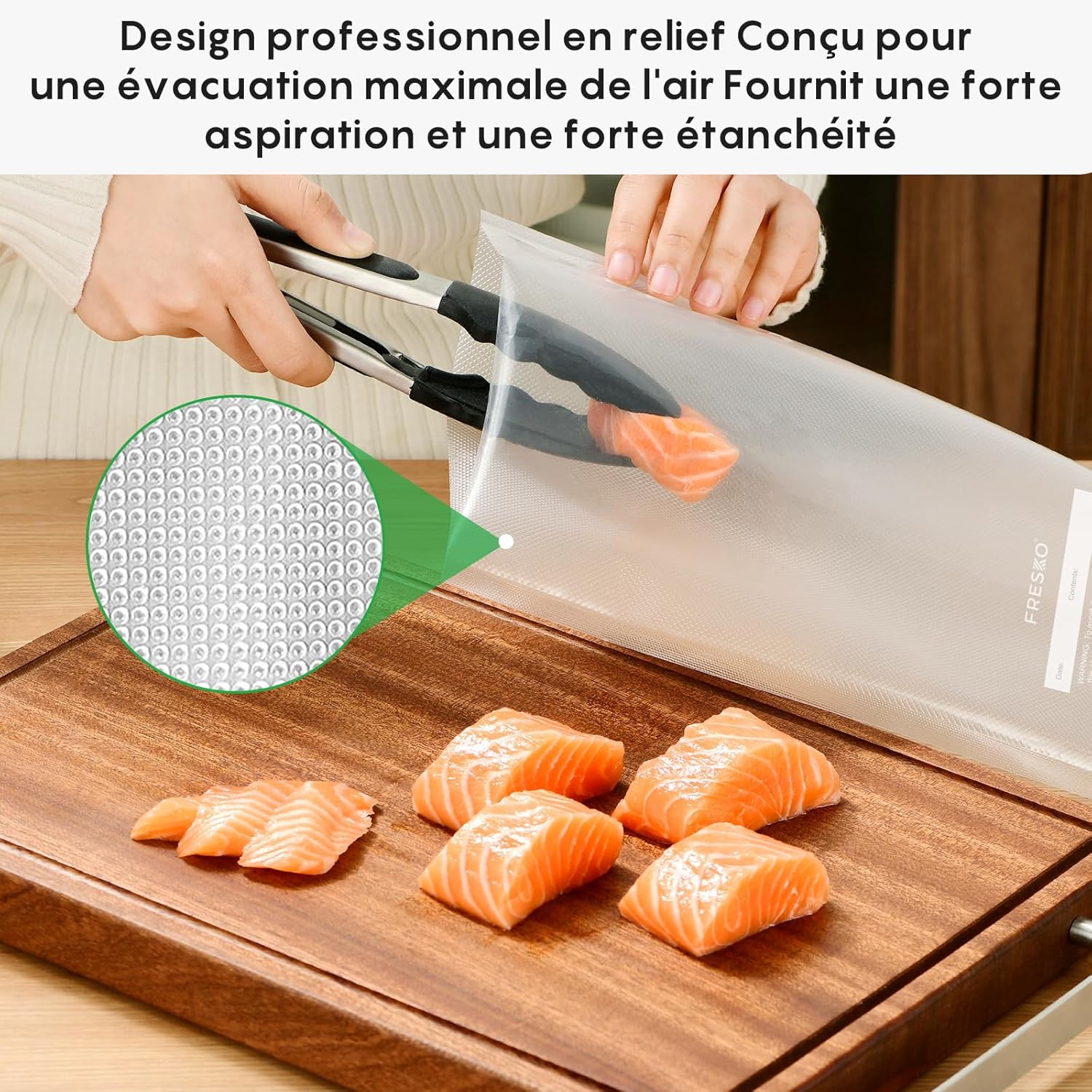 FRESKO - sacs sous vide professionnels - 28x40 cm - aluminium, compatibles toutes machines, sans BPA, pack 80
