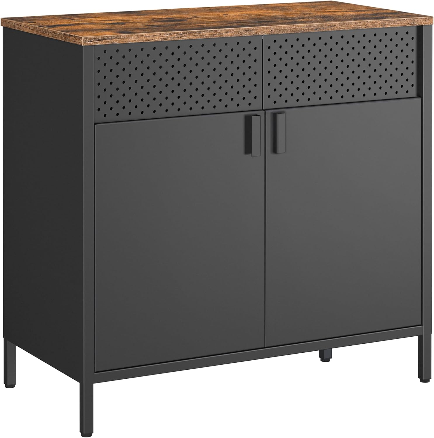SONGMICS - Buffet double porte acier 40x80x76cm, magnétique, LSC102B01