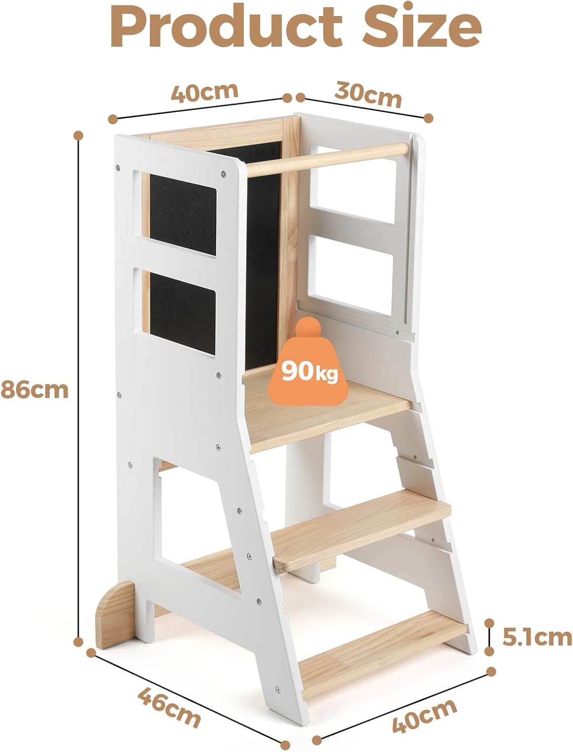 KIDINIX - Tour Montessori ajustable - tableau double-face amovible - dès 1 an