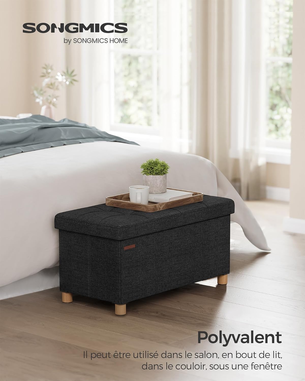 SONGMICS - Tabouret pliable, série LSF016B11 - 38x76x40cm - rangement 300kg