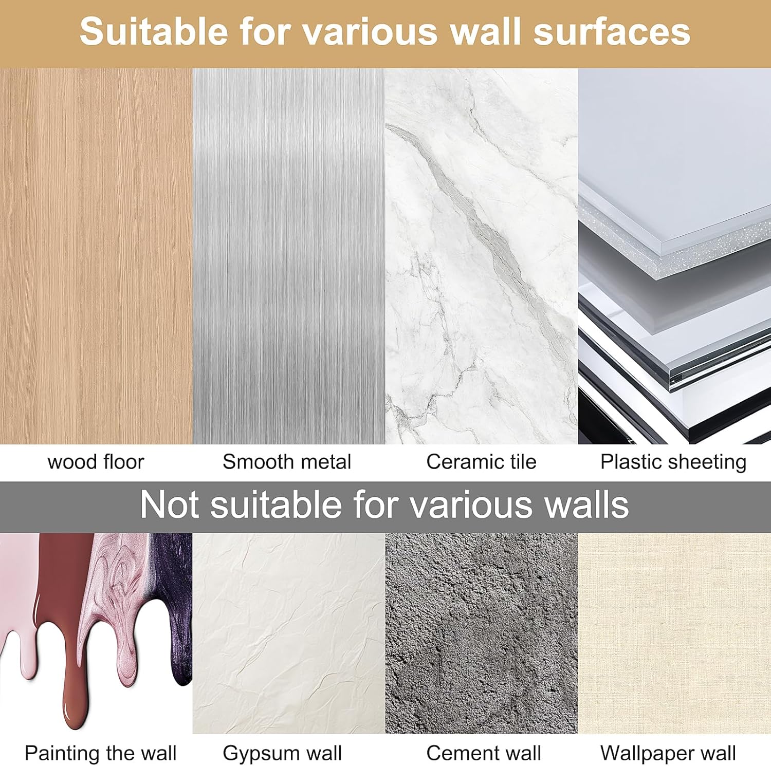 Porte-couteaux magnétique mural 30cm, inox, fixation sans perçage