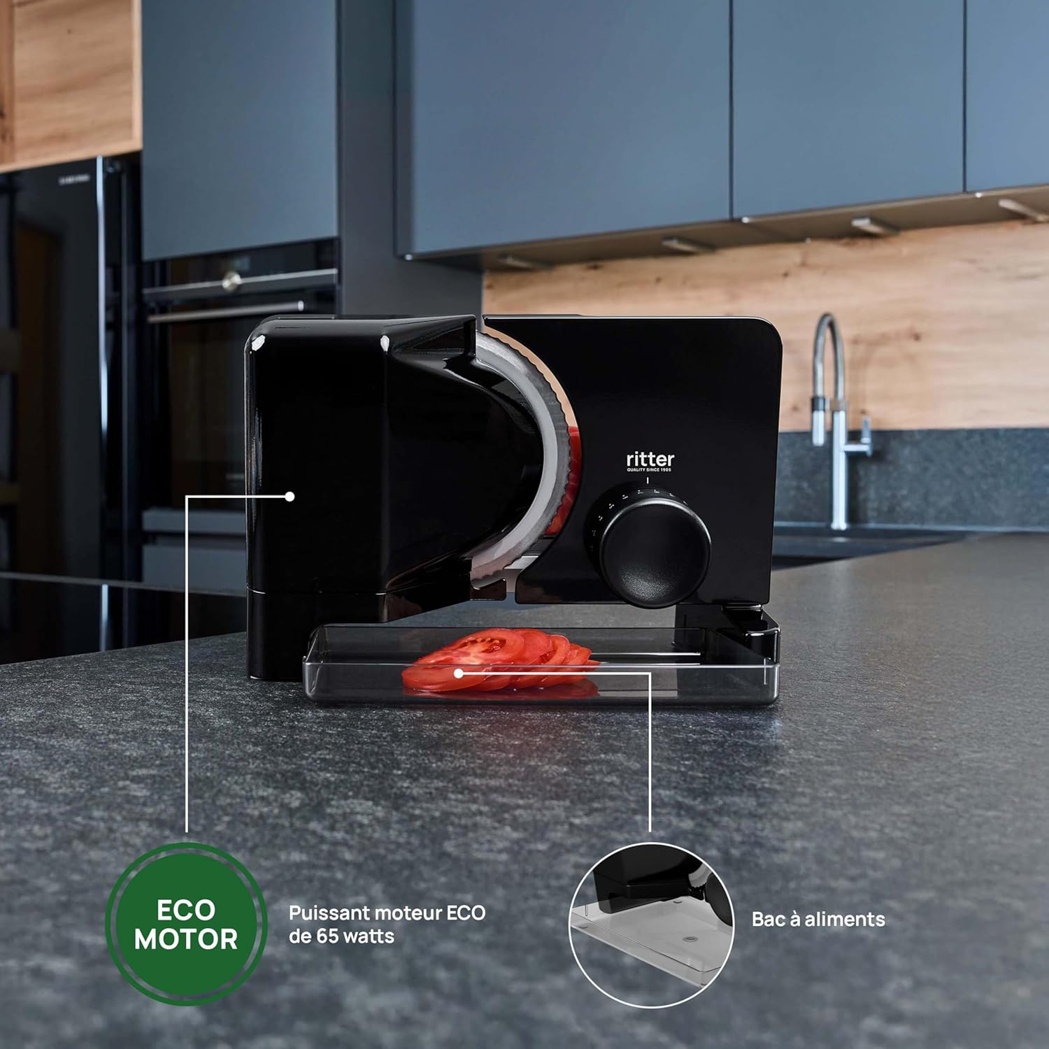 Ritter - Trancheuse E16 - compacte - moteur ECO, noire, fabrication allemande