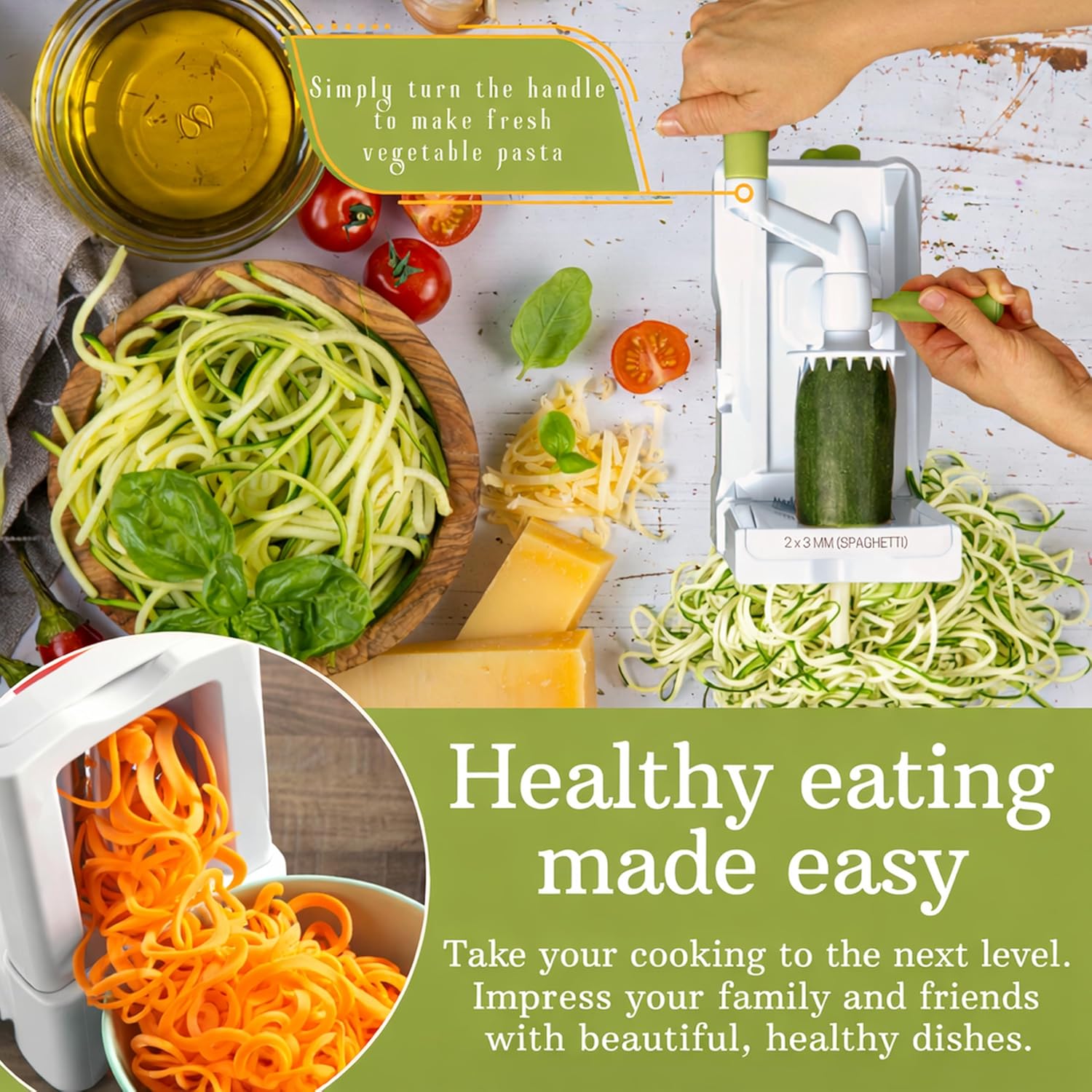 Brieftons - Spiraliseur 10 lames - puissant, lourd, idéal pâtes faibles glucides
