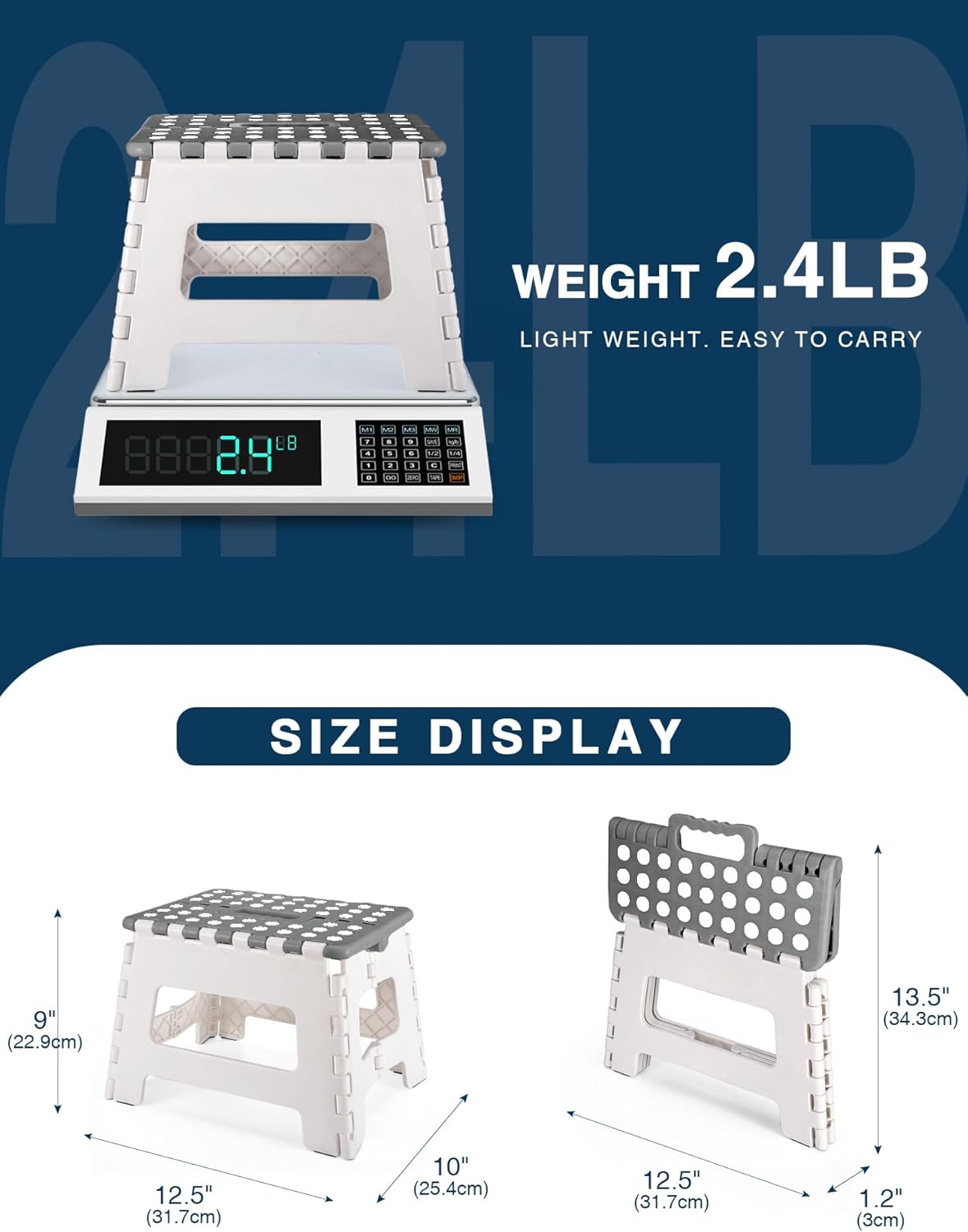 HOUSE DAY - marchepied pliable - 22,9 cm - poignée, surface antidérapante