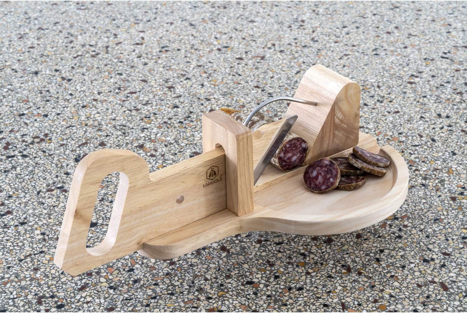 Laguiole - Trancheuse charcuterie compacte avec plateau bois, LAGUIOLE
