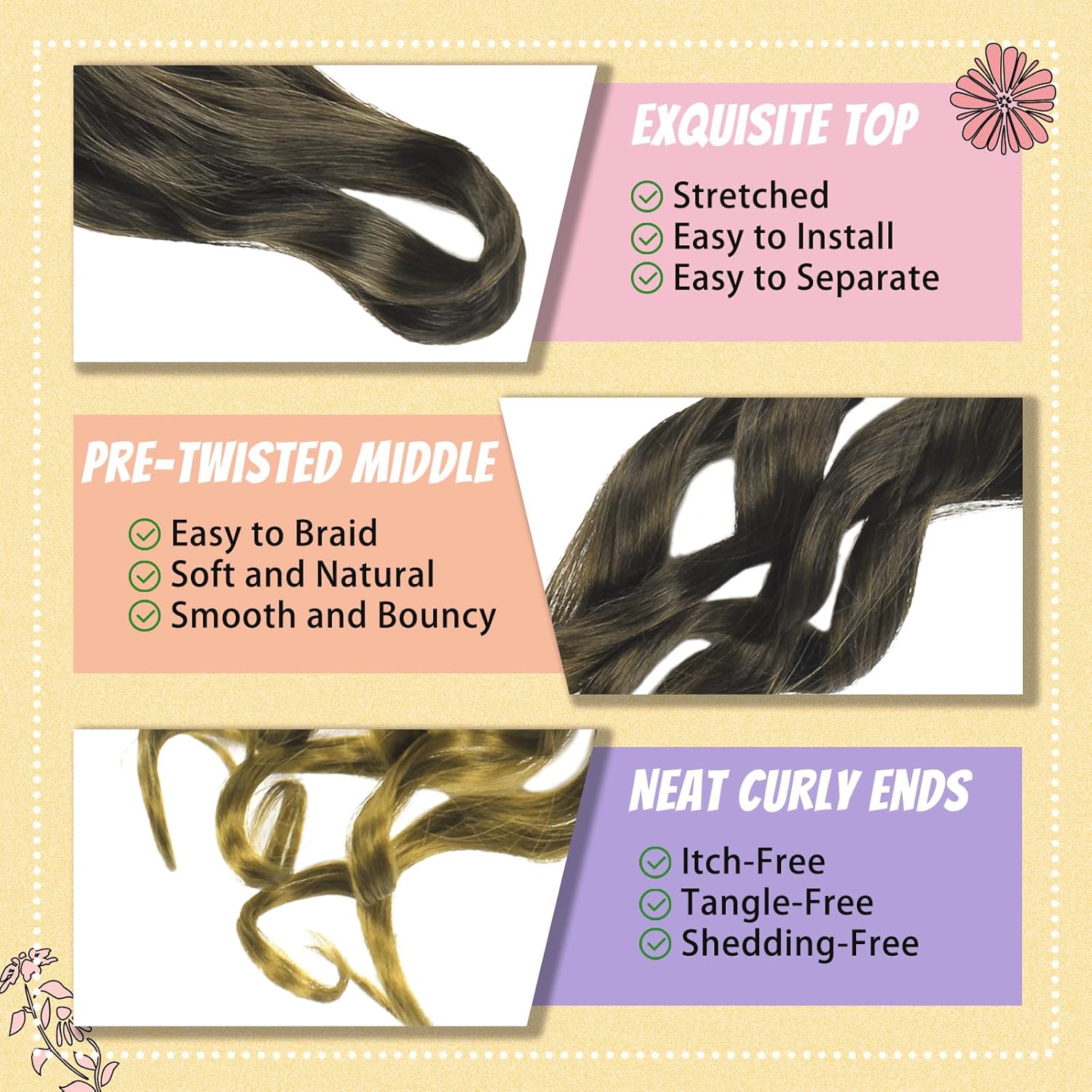Enbeautiful - French Curl Braiding Hair 24