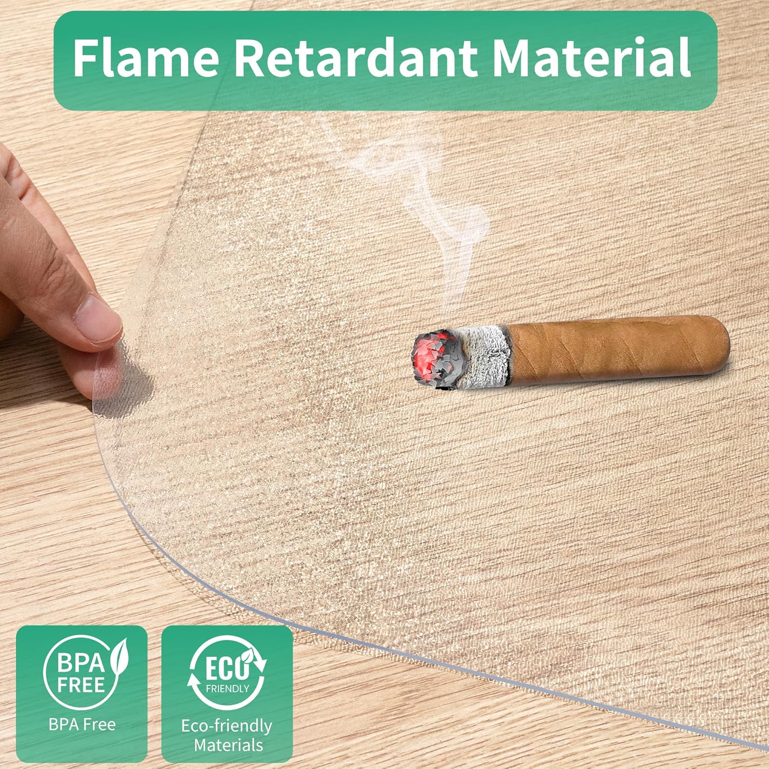 NATRKE - tapis protège-sol PVC 92x122cm, sans BPA/phtalate, transparent