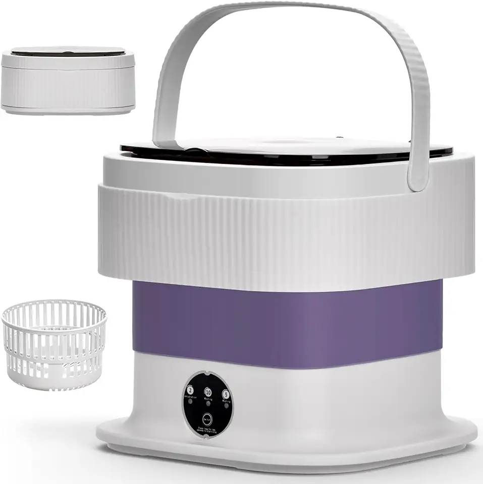 Mini lave-linge portable 10L, pliable, 3 modes, essorage amovible