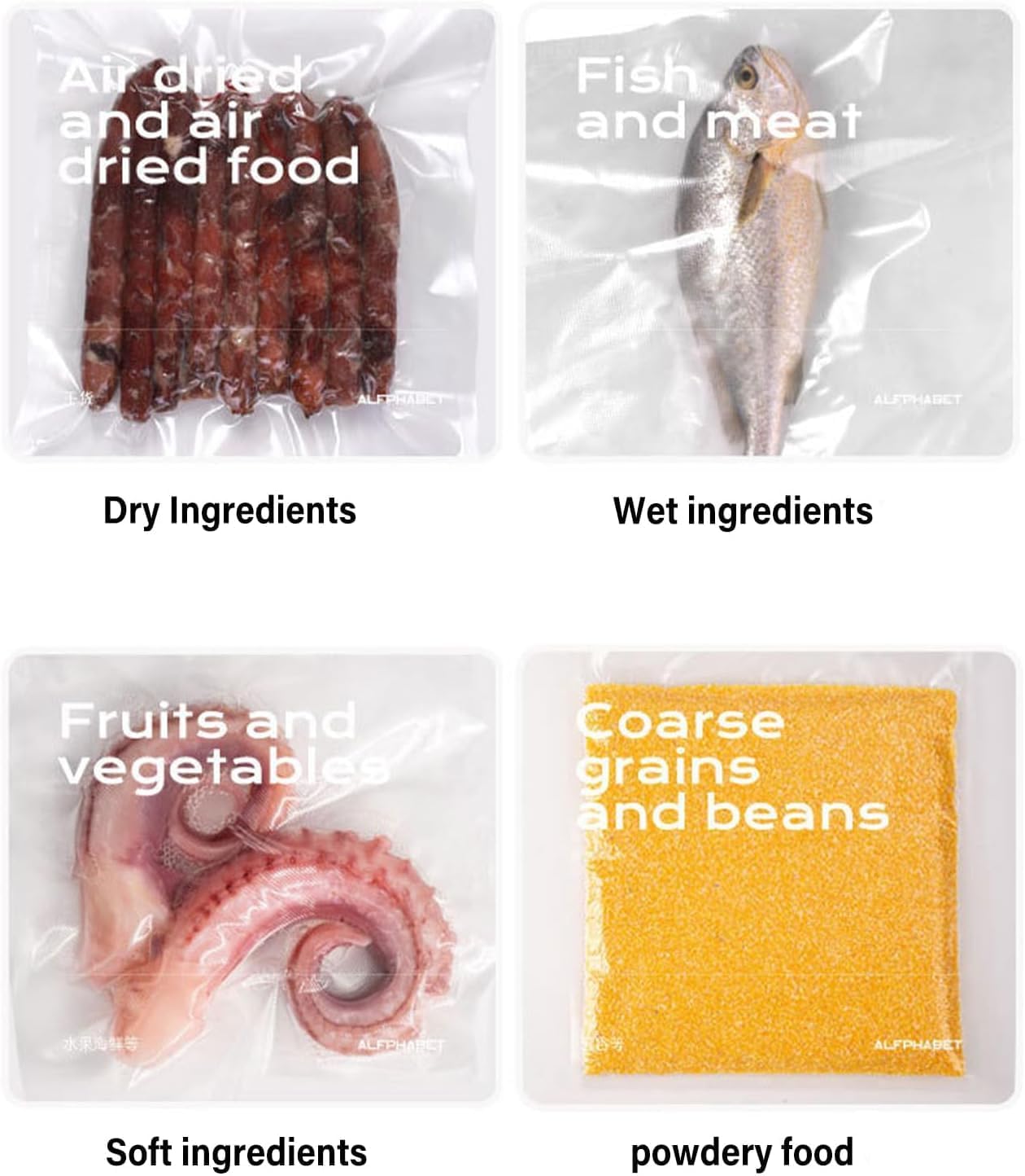 Machine sous vide alimentaire - 5 en 1 - mode sec/humide, 10 sacs inclus, black