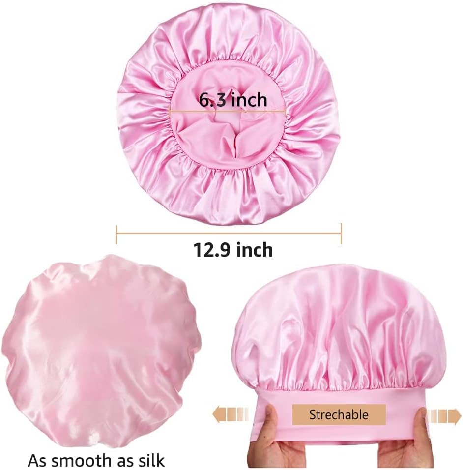 Bonnet satin femme - lot de 2 - taille unique - soie, protection nuit
