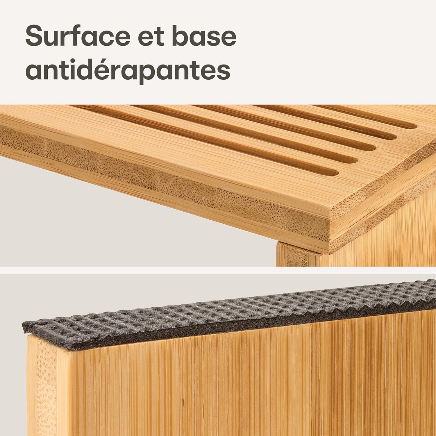 Praknu - tabouret WC bois FSC, antidérapant, ergonomique, adulte