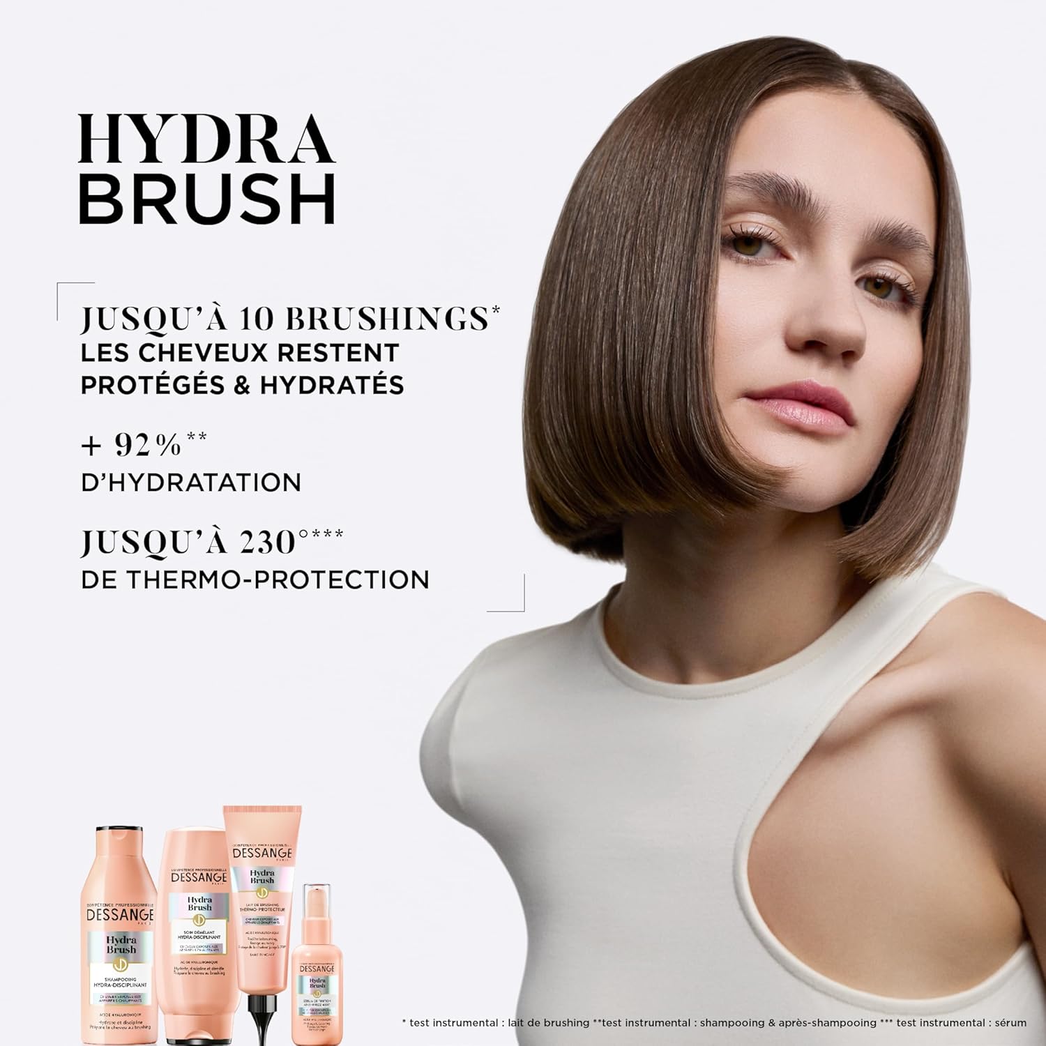 Dessange - Hydra-Brush shampoing 250ml x2 - hydratant, acide hyaluronique