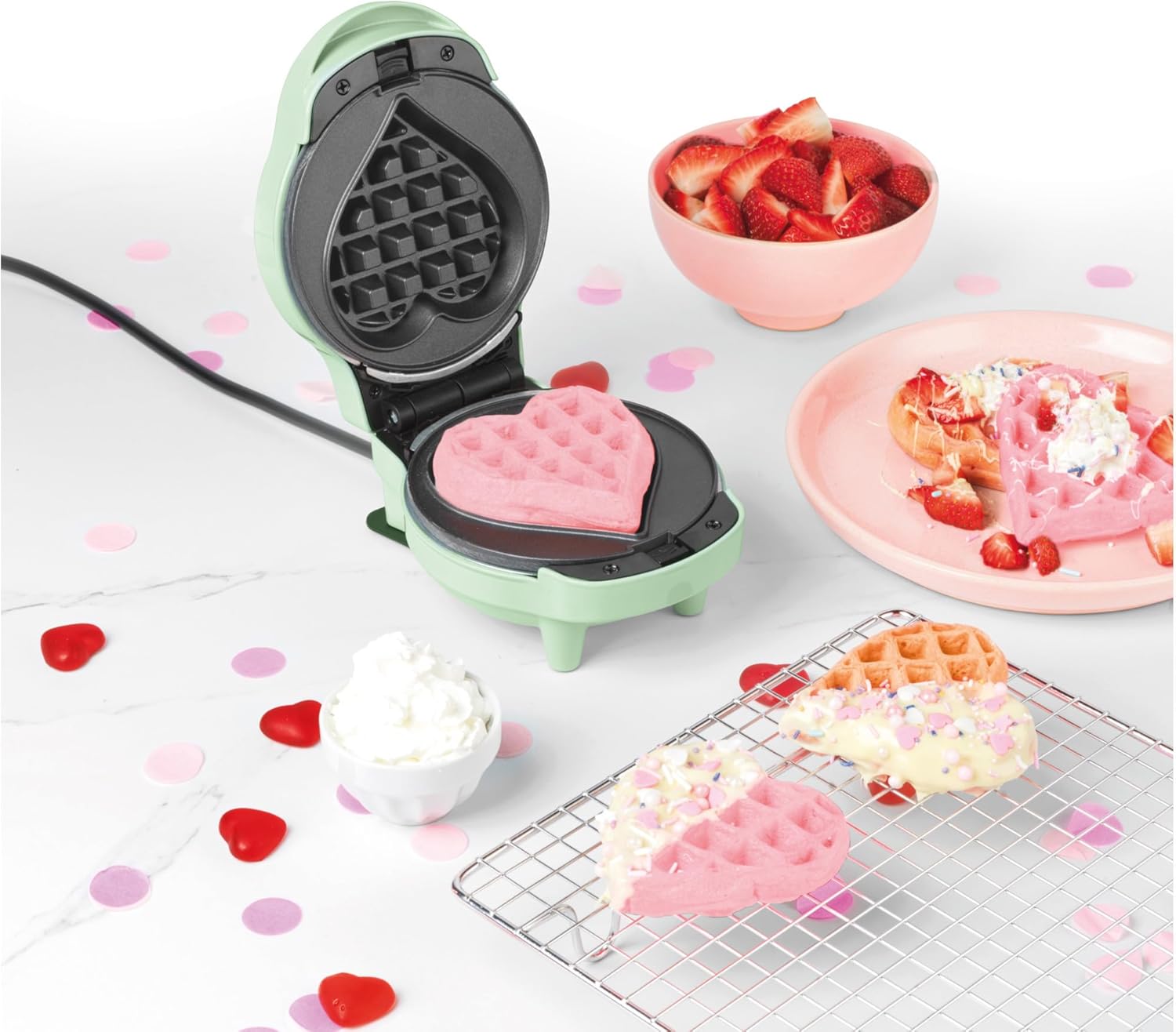 Giles & Posner - Mini gaufrier 5 en 1 - plaques amovibles, nettoyage facile, toucher froid