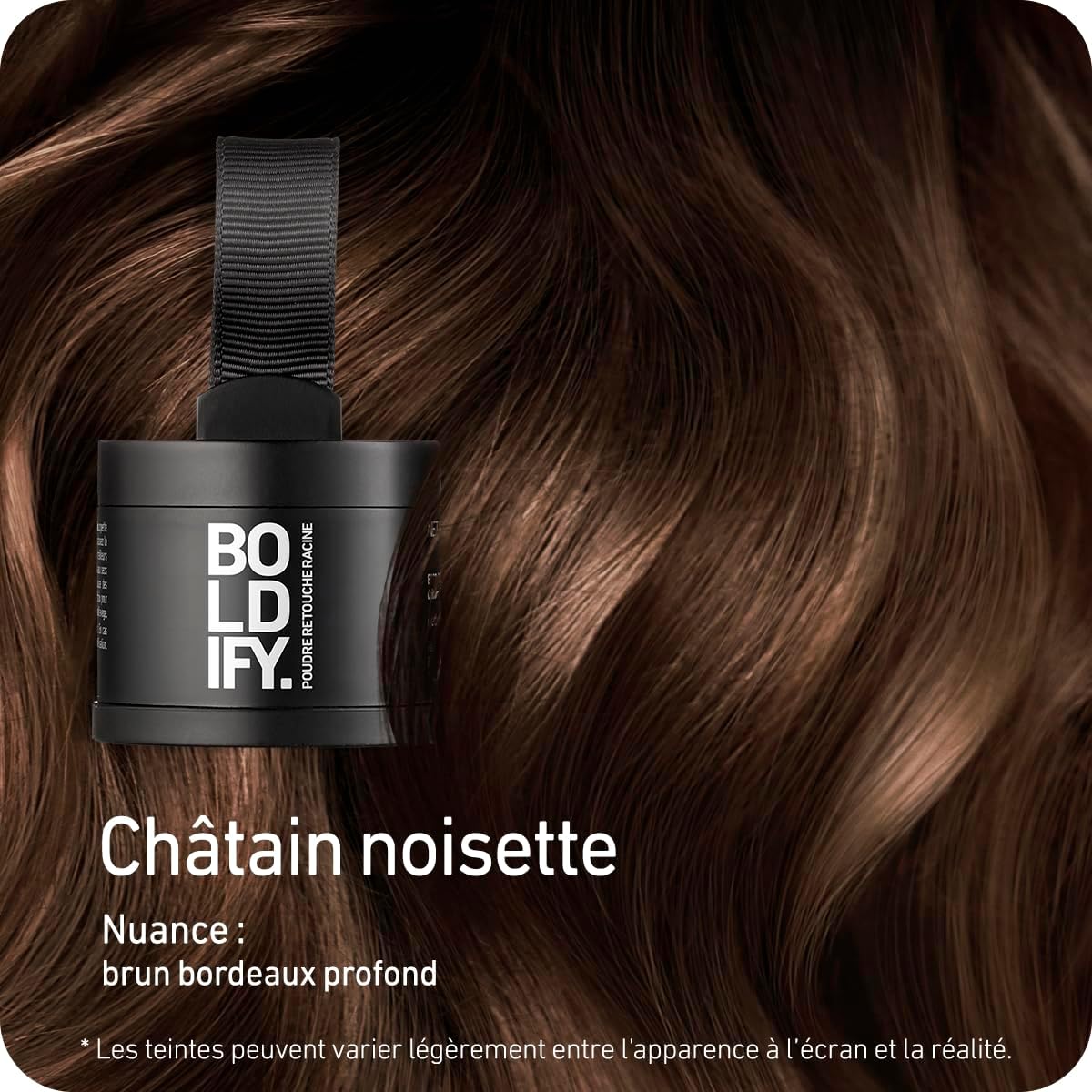 BOLDIFY - Poudre de racine Noisette - 4g - Retouche racines et camouflage cheveux gris