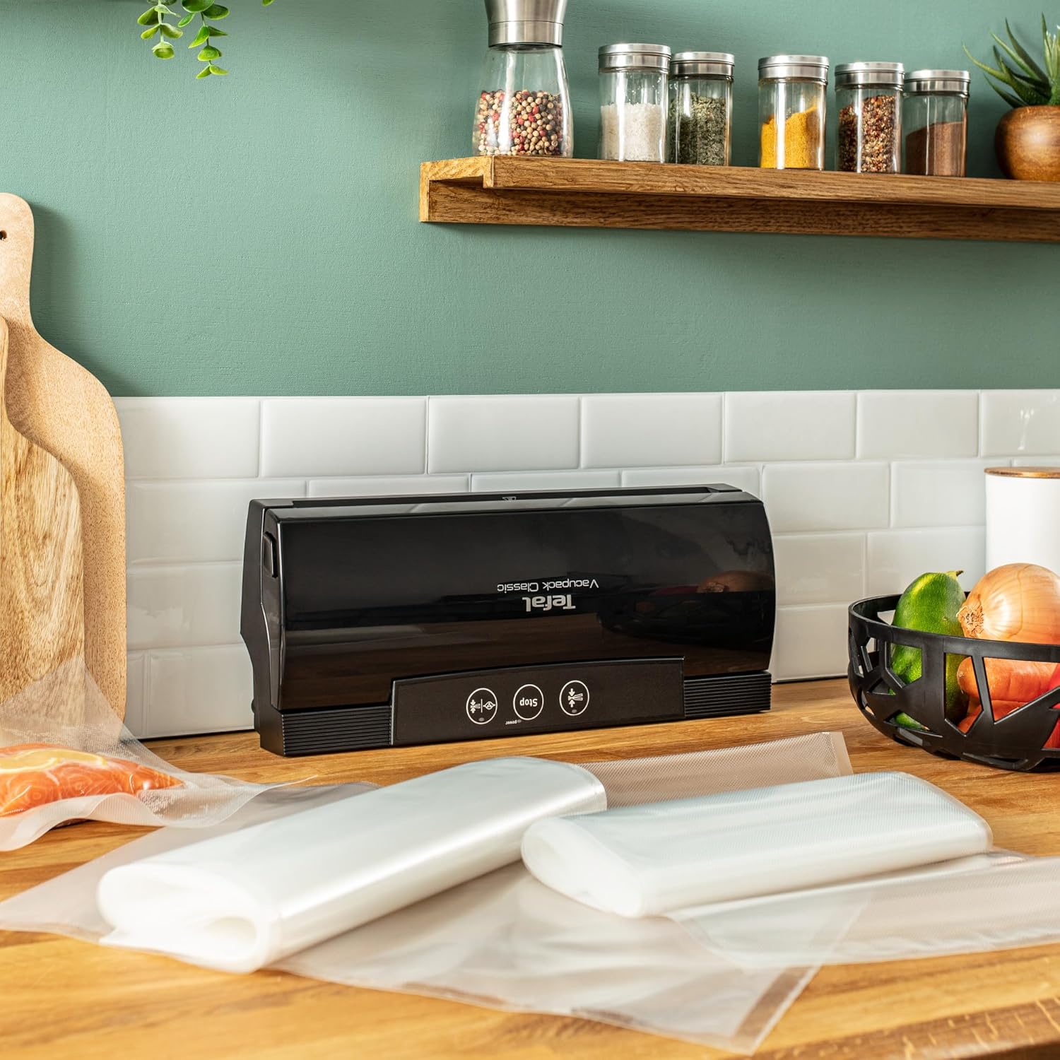 Tefal - Vacupack Classic - compacte - scellage sous vide facile, 18 sachets, VT254070