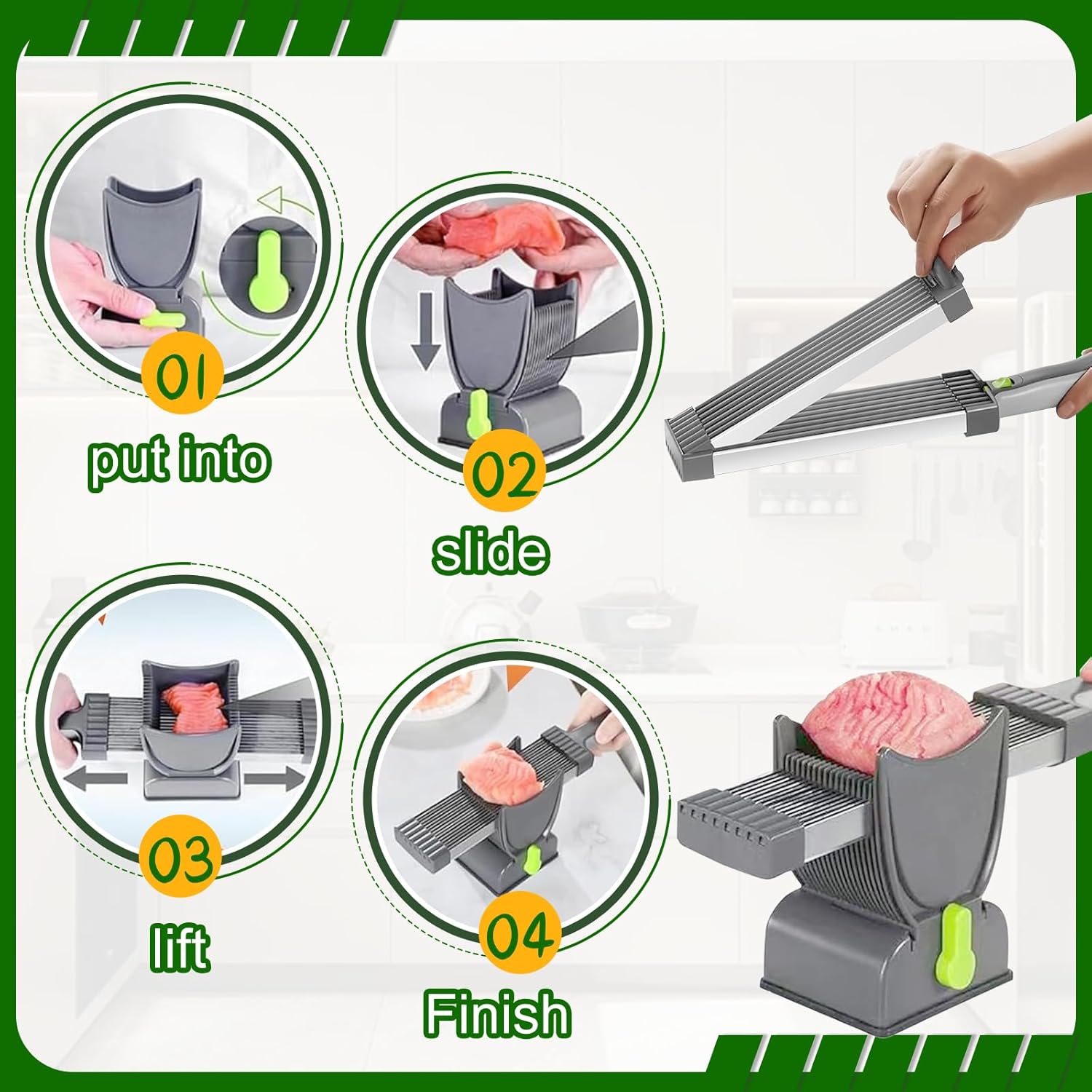 Trancheuse manuelle - découpe viande et légumes - usage cuisine polyvalent