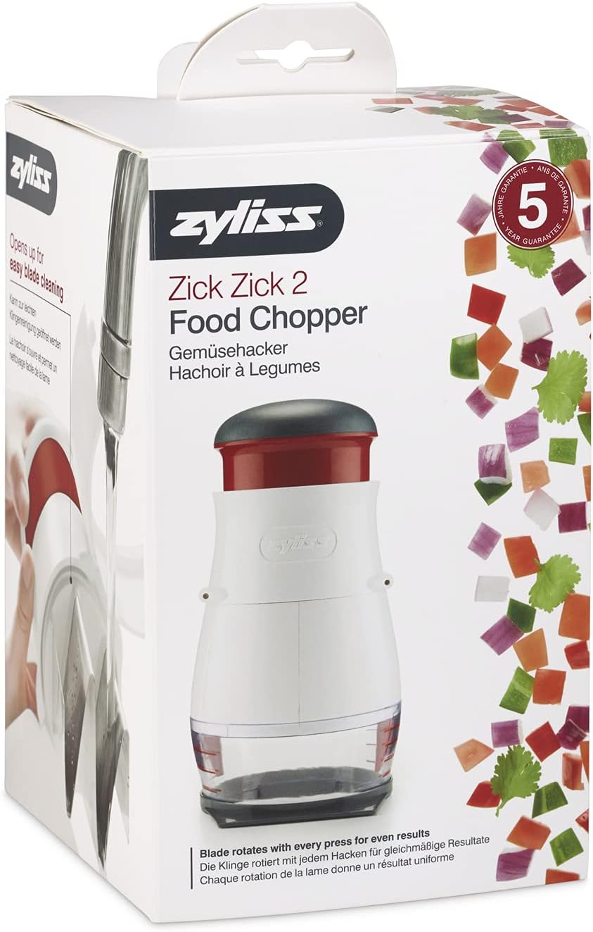 Zyliss - Zick Zick 2 - hachoir manuel, plastique/inox, facile à nettoyer, coupe légumes et fruits - E10402
