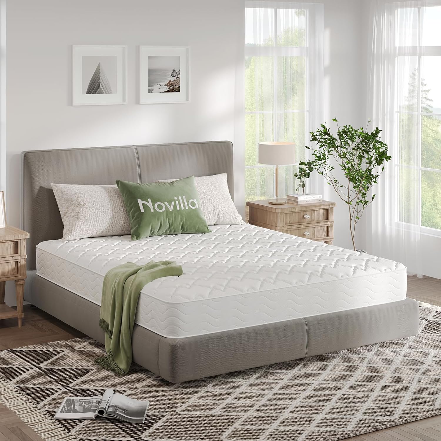 Novilla - Matelas Ressorts ensacés H3, 160x200 cm, 7 zones, confort mousse
