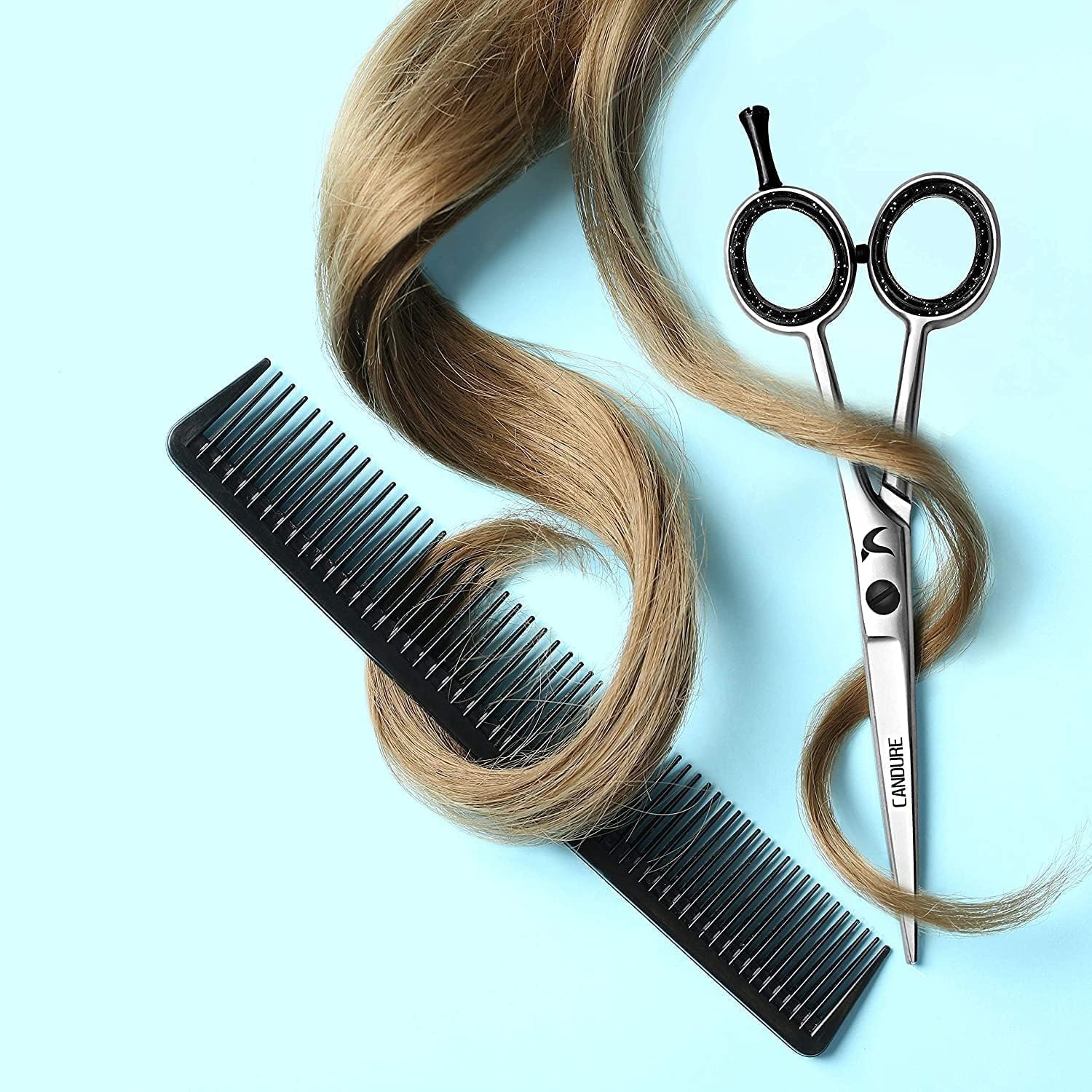 Candure - ciseaux de coiffure pro 6.5'' - inox, coupe précise