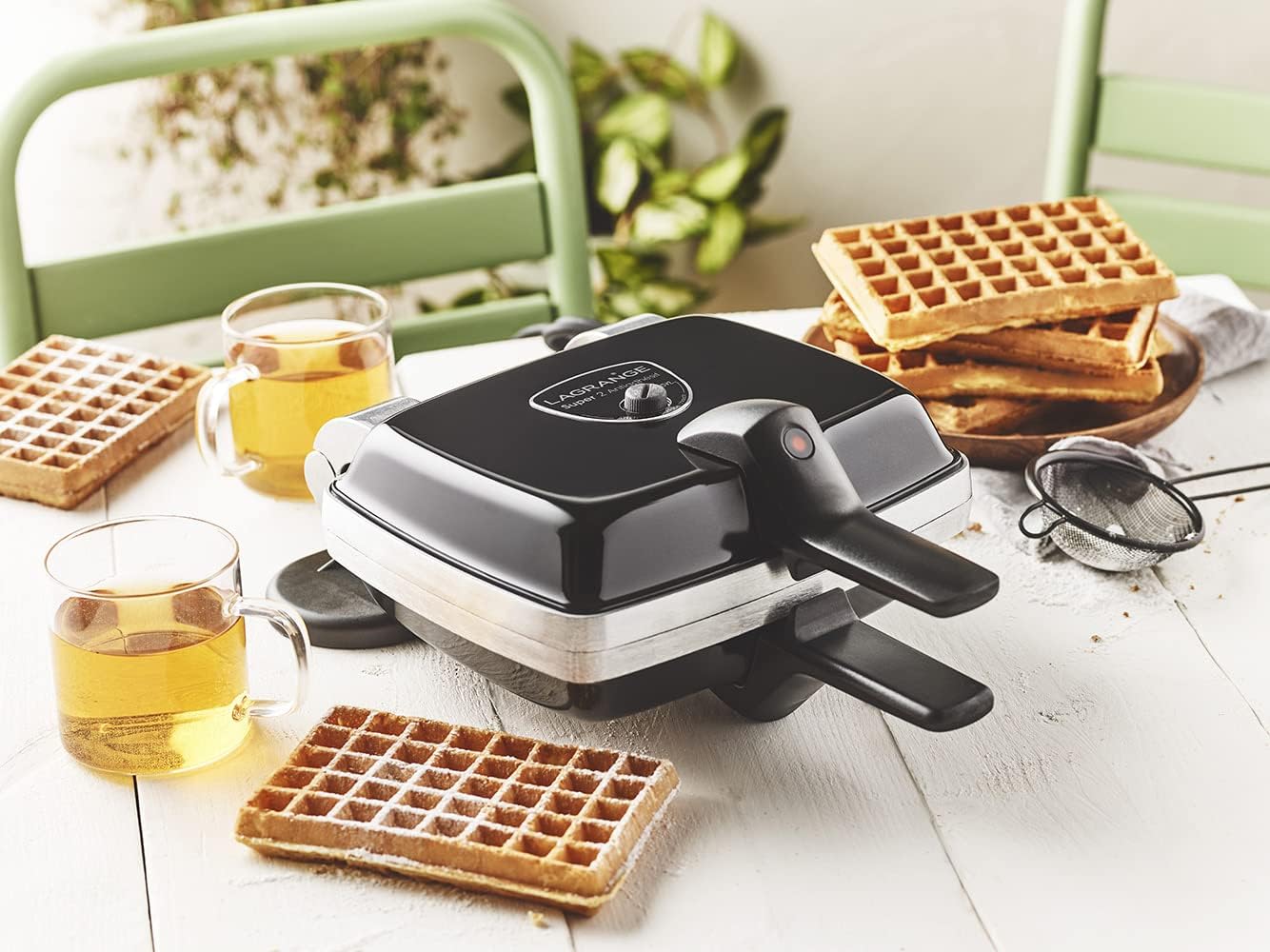 Lagrange - Super2 - 1000W, plaques gaufre/gaufrette, réversible, 039224