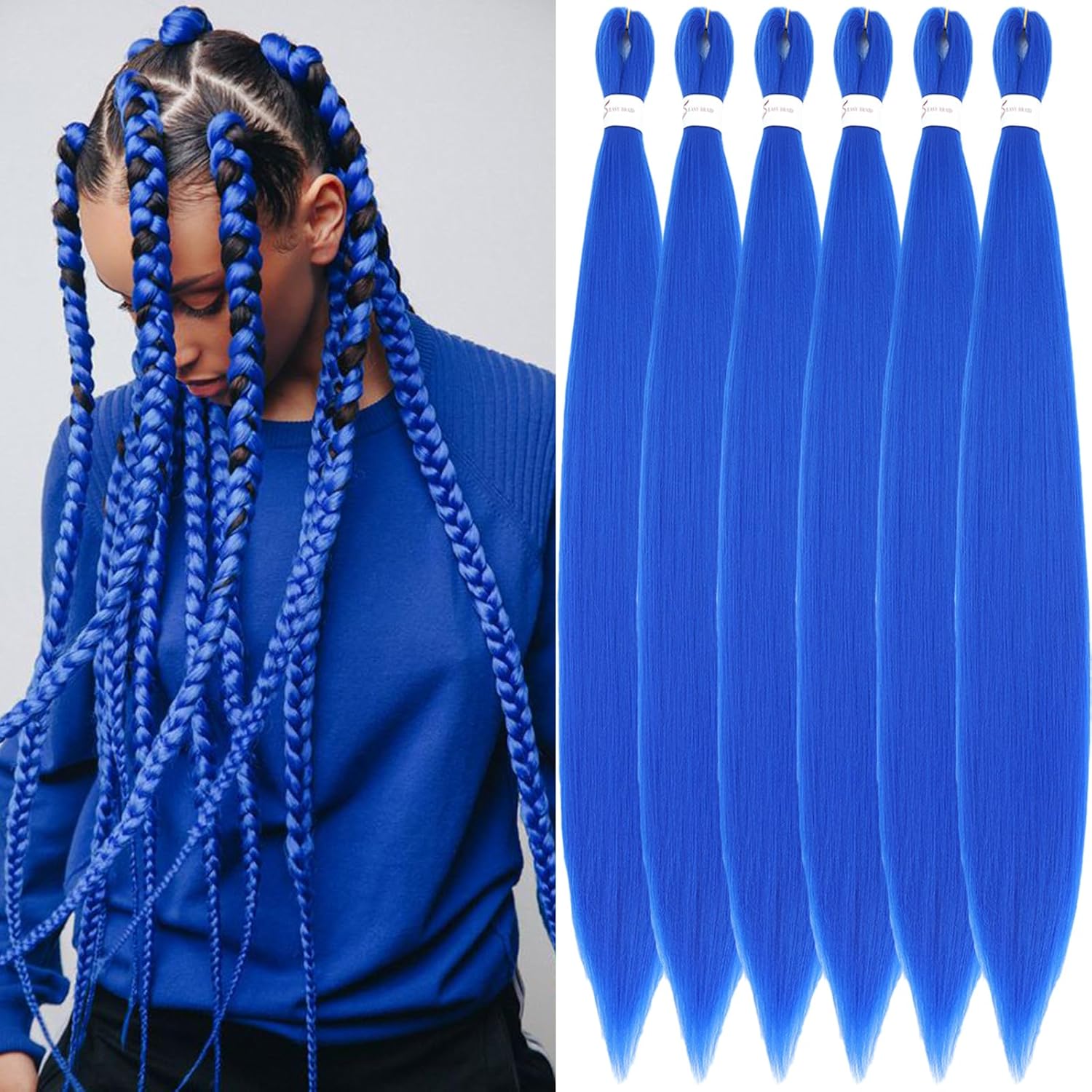 Rajout cheveux tressés pré-étirés bleu 30
