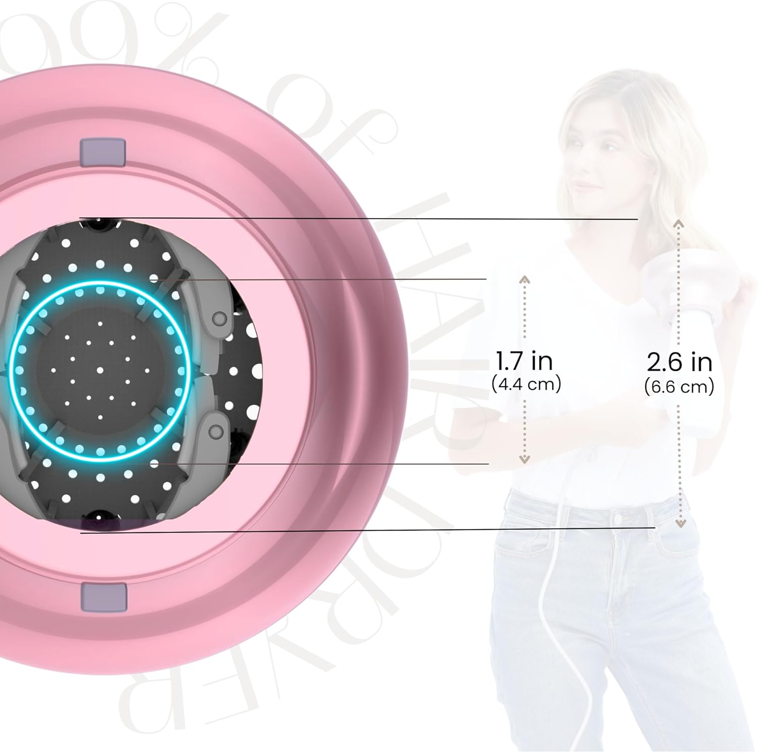 Diffuseur cheveux - universel robuste 4.4-6.6cm - anti-frisottis, blanc nacré