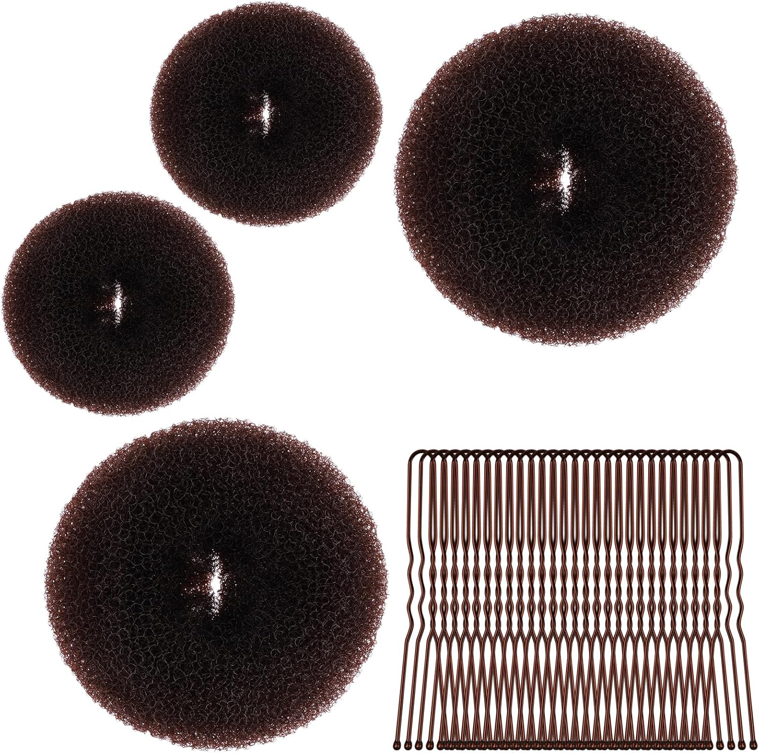 URAQT - Machine à pain donut - 4 pièces, 6/8 cm - chignon, 30 épingles