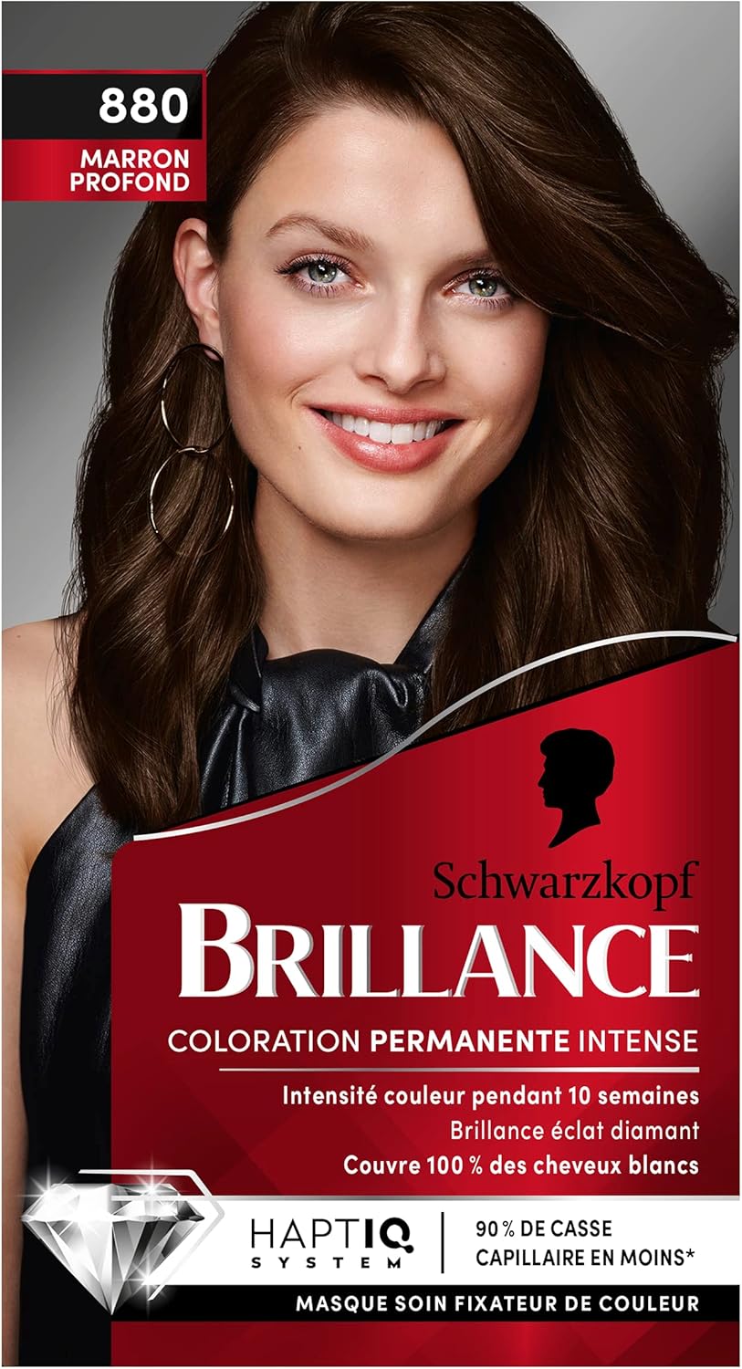 Schwarzkopf - Brillance coloration permanente - éclat diamant, soin et couvrance cheveux blancs - 880