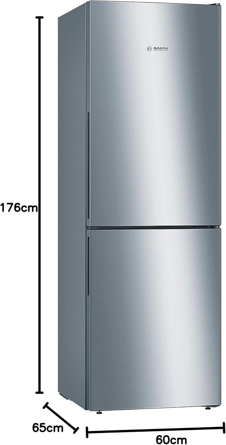 Bosch - réfrigérateur combiné Série 4 - 288L inox, 60x176cm, froid brassé - KGV33VLEAS