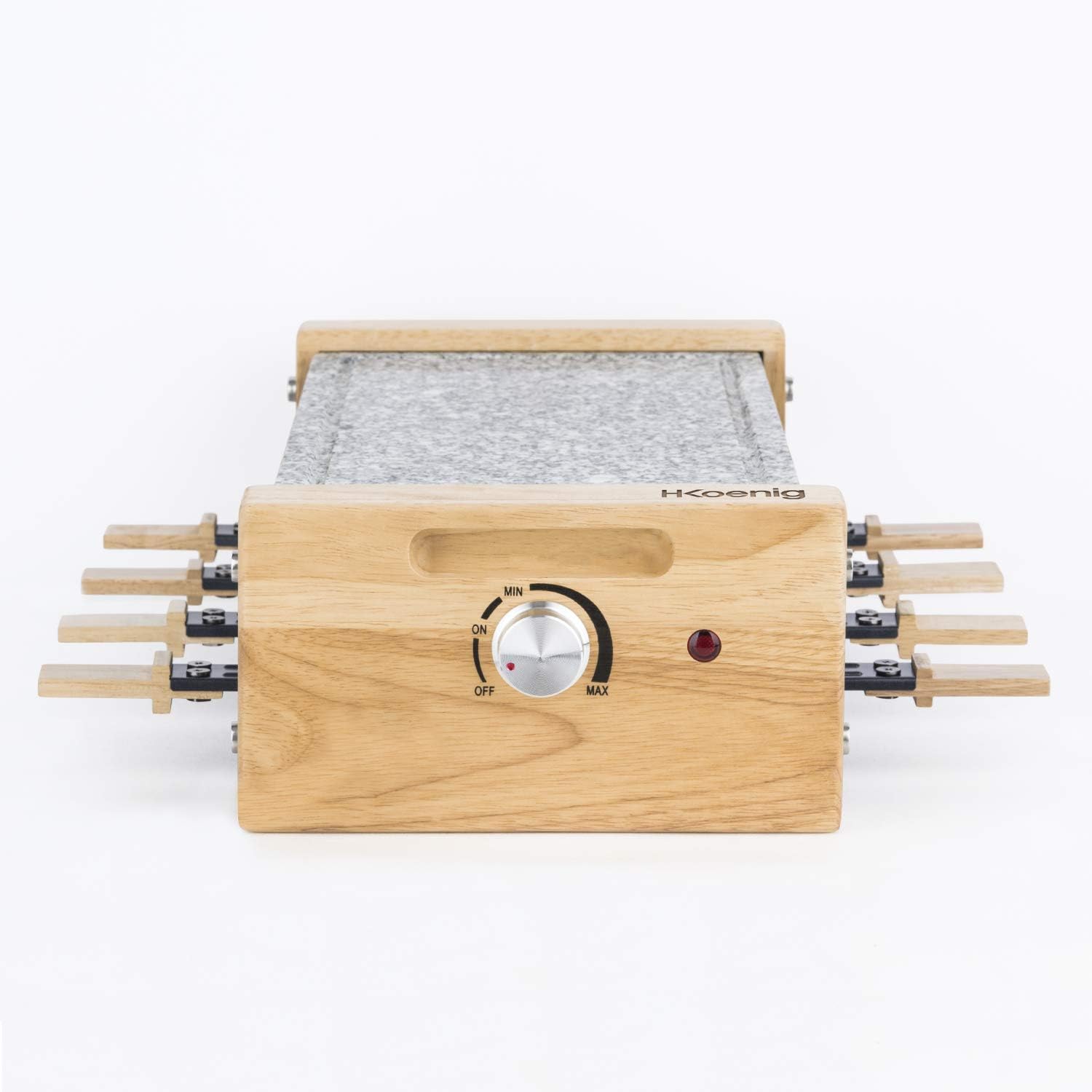 H.Koenig - WOD8 - appareil raclette 8 pers, pierre granit, bois naturel