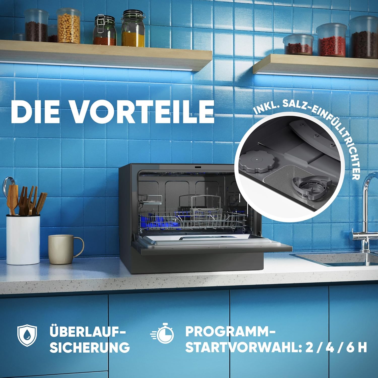 Bomann - lave-vaisselle compact - design élégant, 6 réglages, 47dB, TSG7405