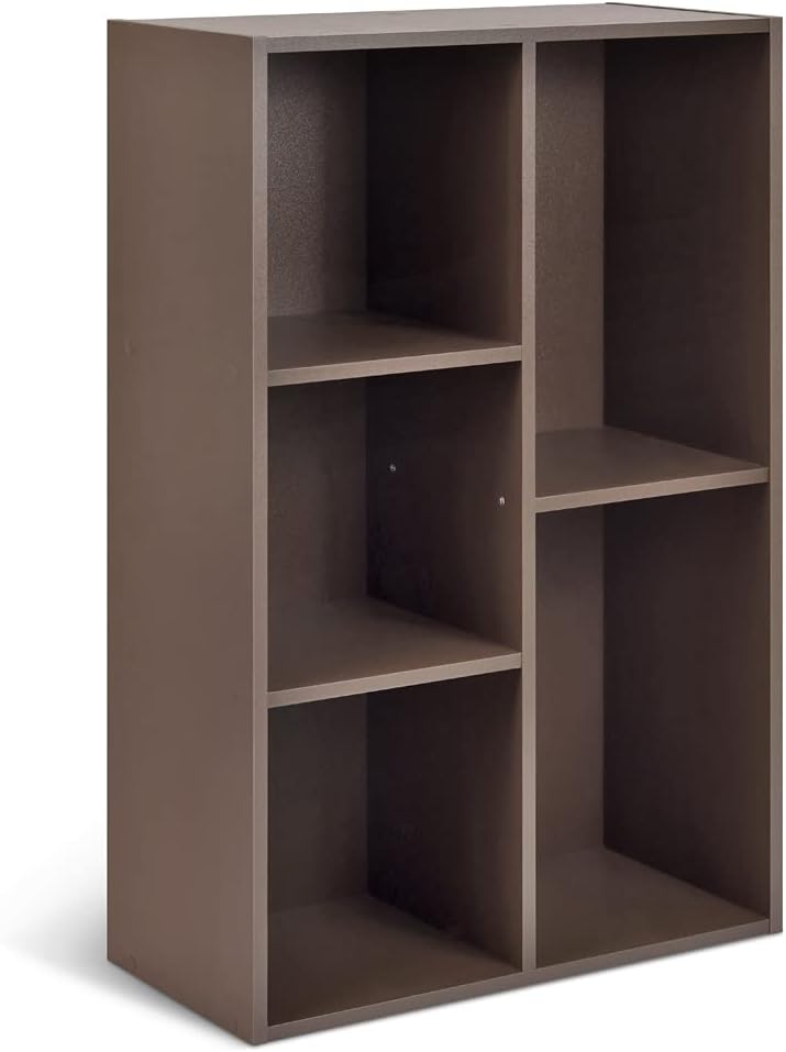 maxideelz Basics - bibliothèque cubique 5 compartiments 23.5x49.5x80cm - marron expresso